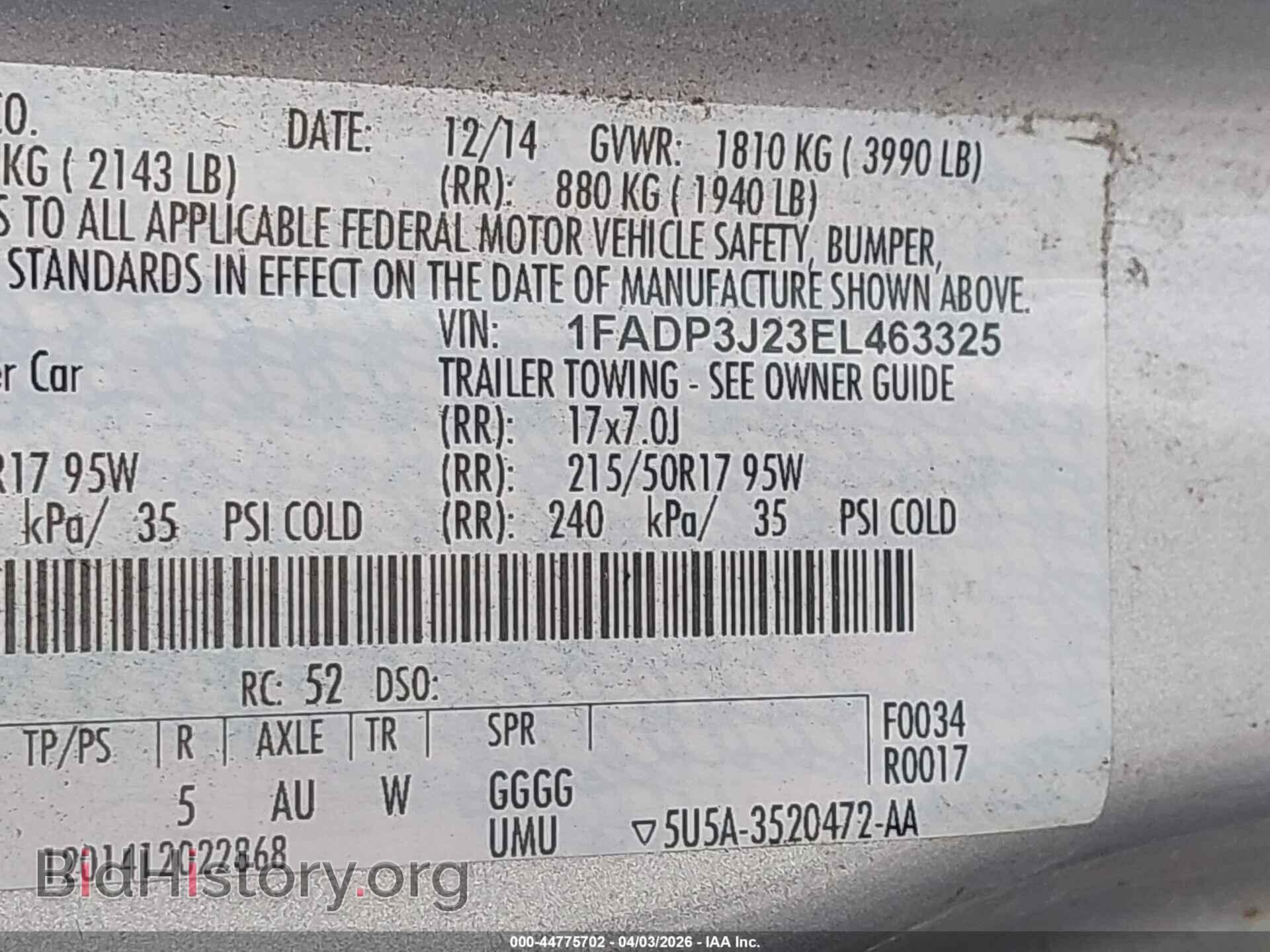 2014 FORD FOCUS - VIN: 1FADP3J23EL463325 - Photo 9