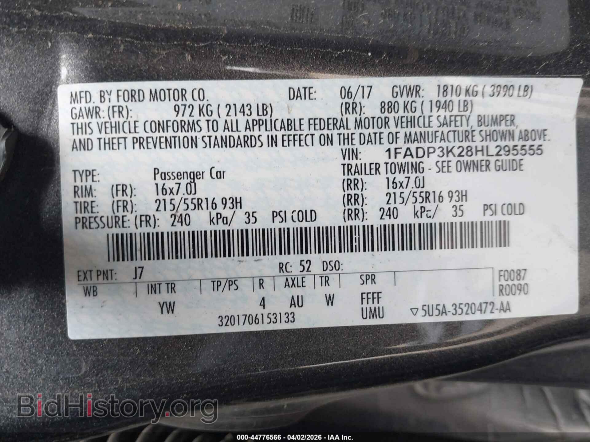 2017 FORD FOCUS - VIN: 1FADP3K28HL295555 - Фото 9