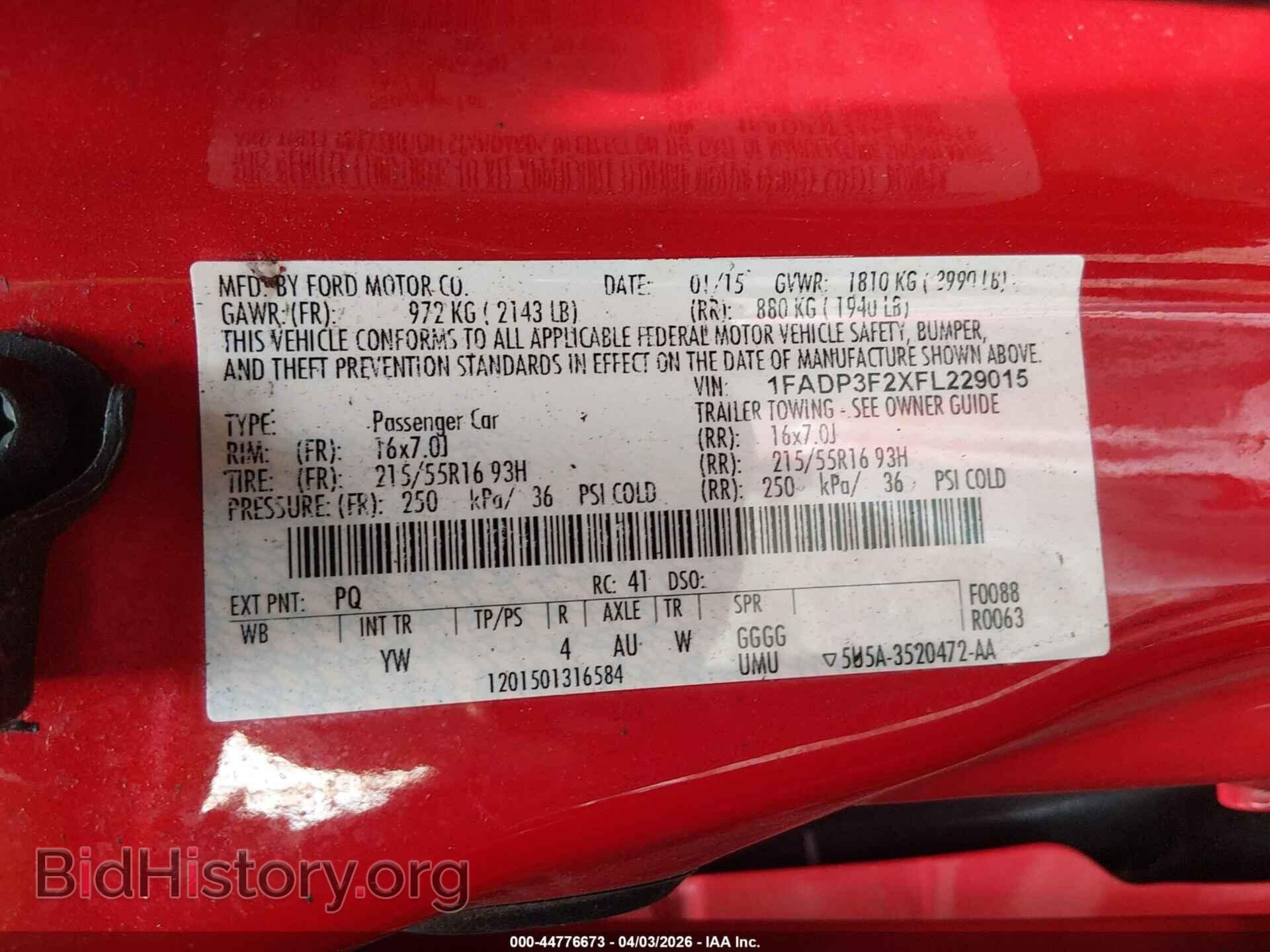2015 FORD FOCUS - VIN: 1FADP3F2XFL229015 - Фото 9