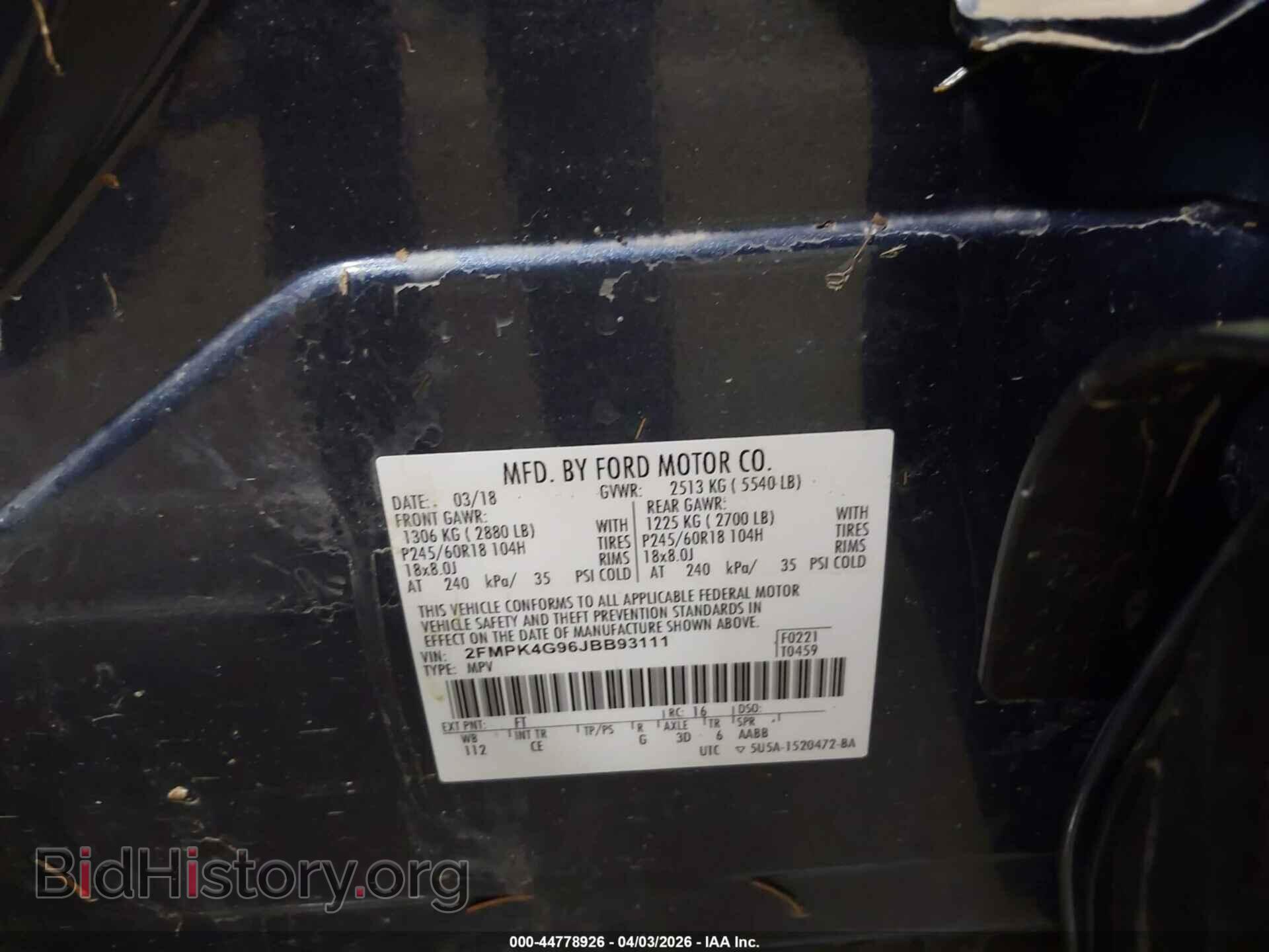 2018 FORD EDGE - VIN: 2FMPK4G96JBB93111 - Photo 9