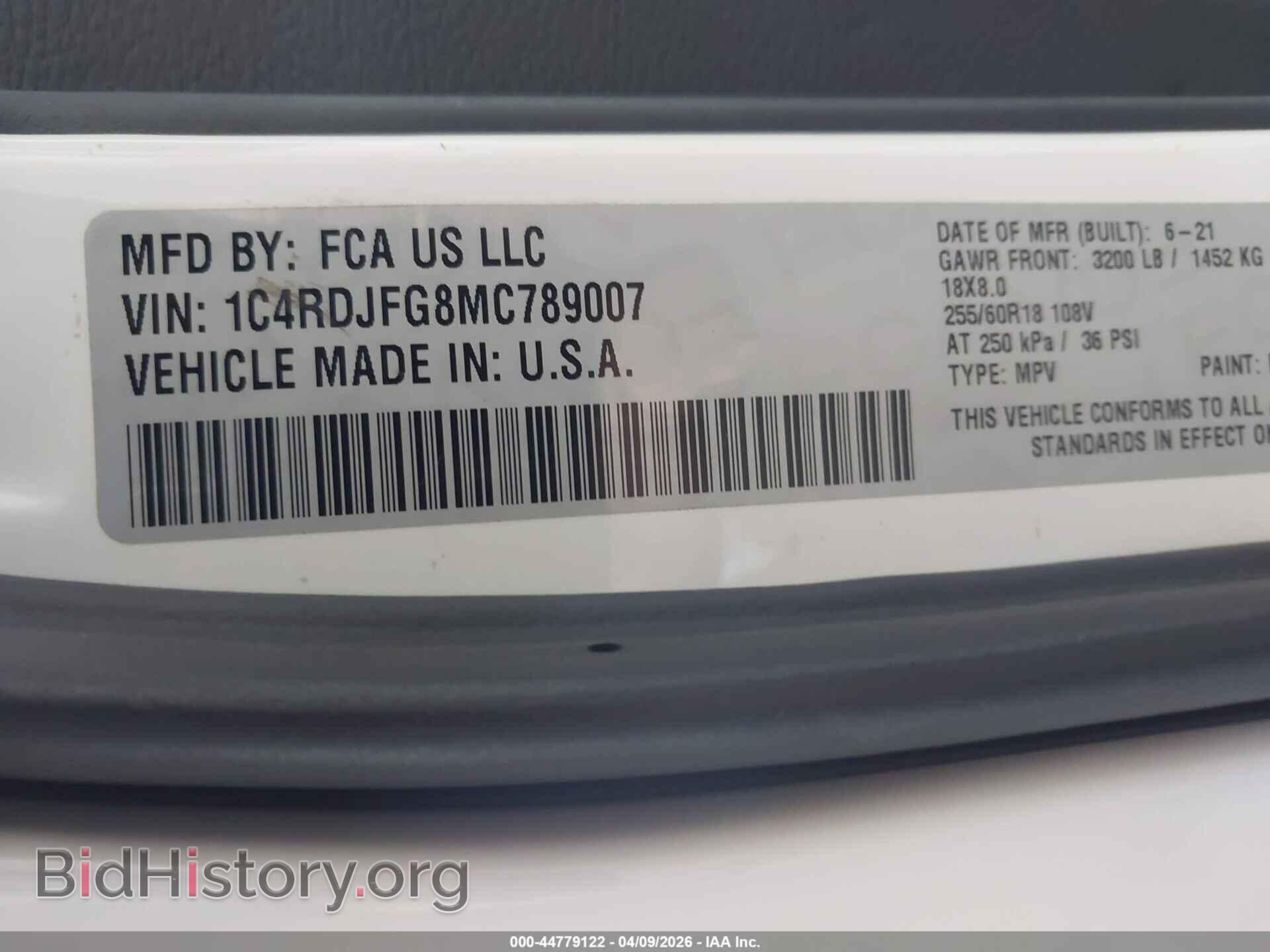 2021 DODGE DURANGO - VIN: 1C4RDJFG8MC789007 - Фото 9