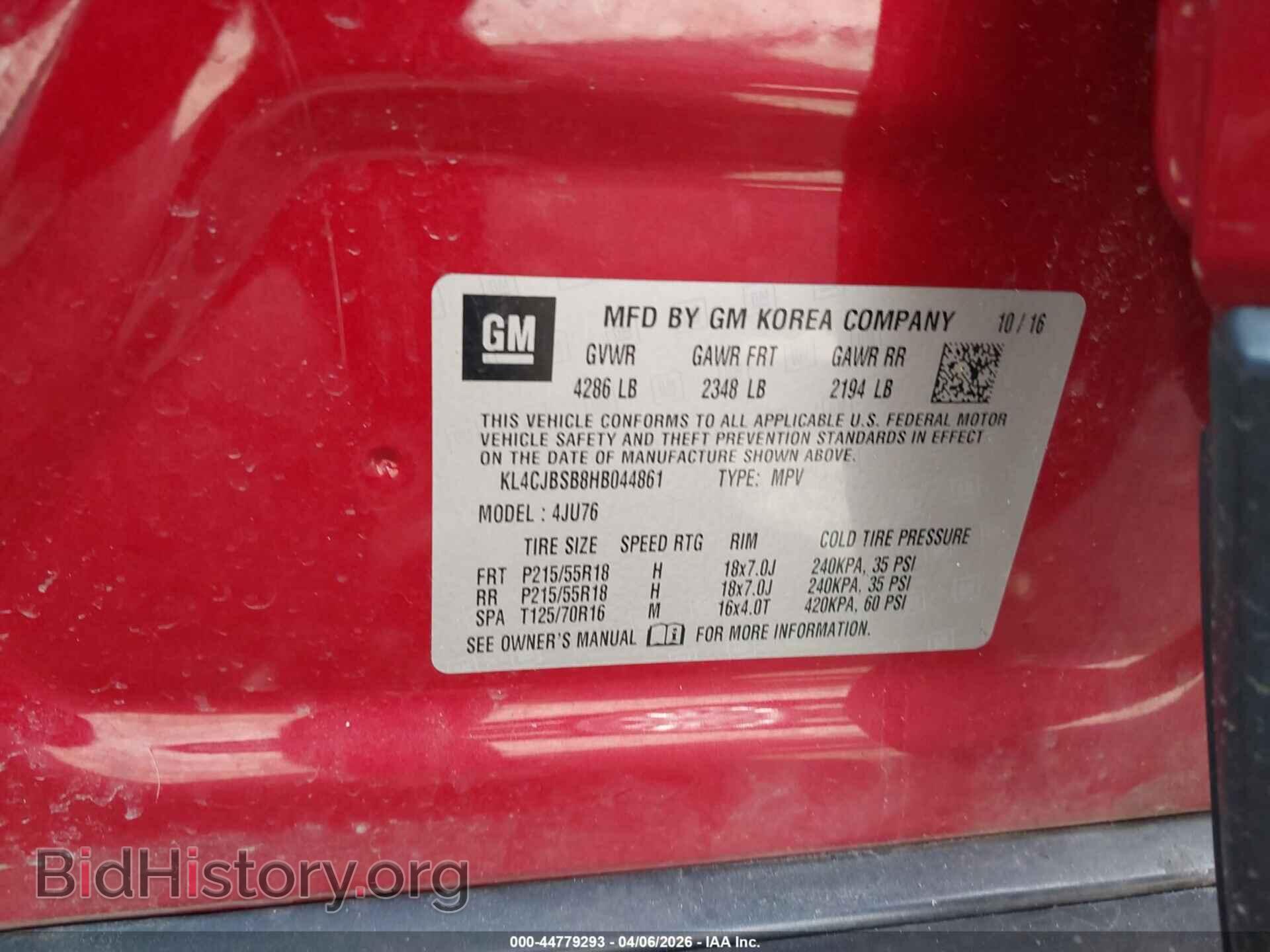 2017 BUICK ENCORE - VIN: KL4CJBSB8HB044861 - Photo 9