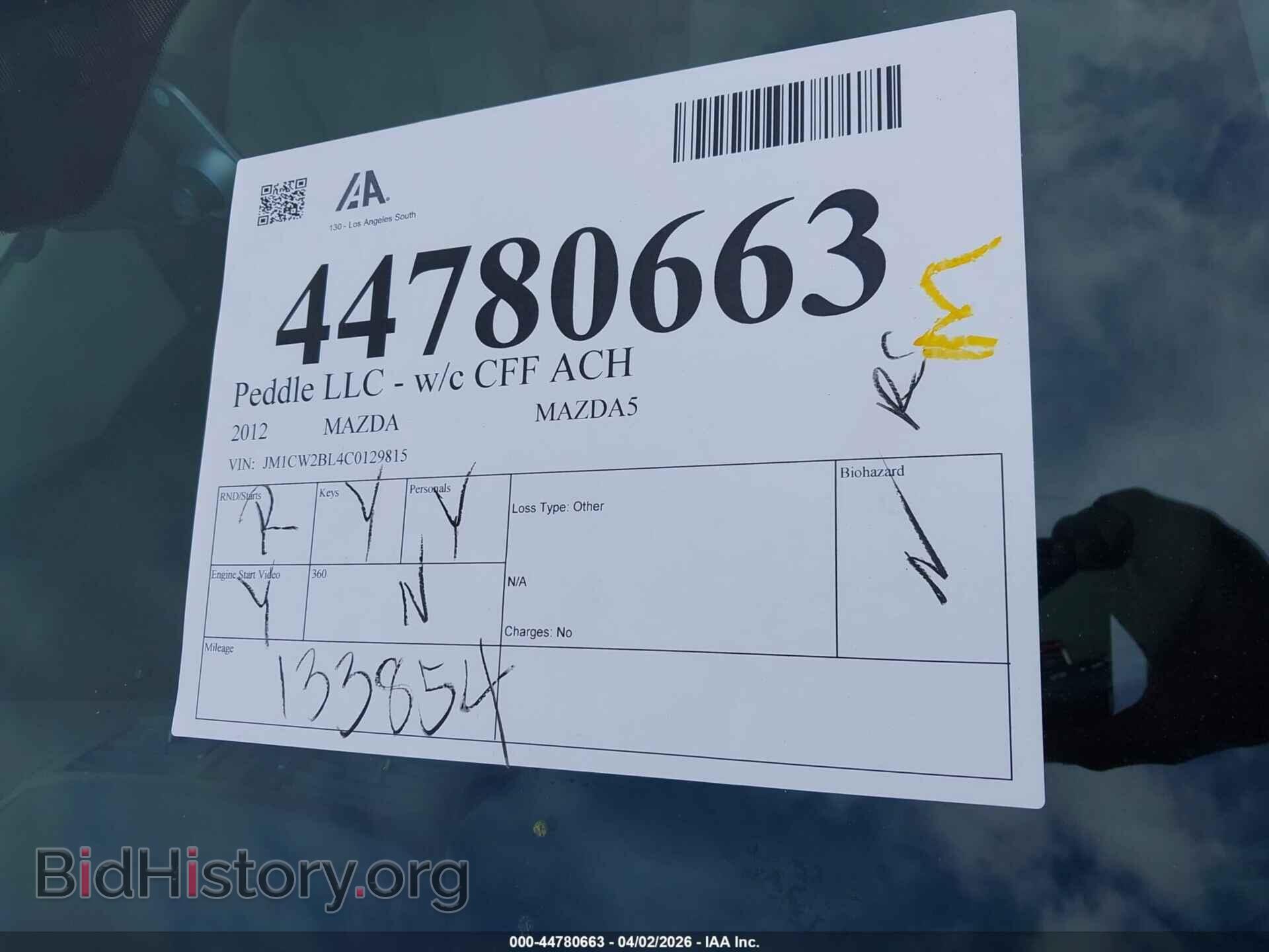 2012 MAZDA MAZDA5 - VIN: JM1CW2BL4C0129815 - Фото 12