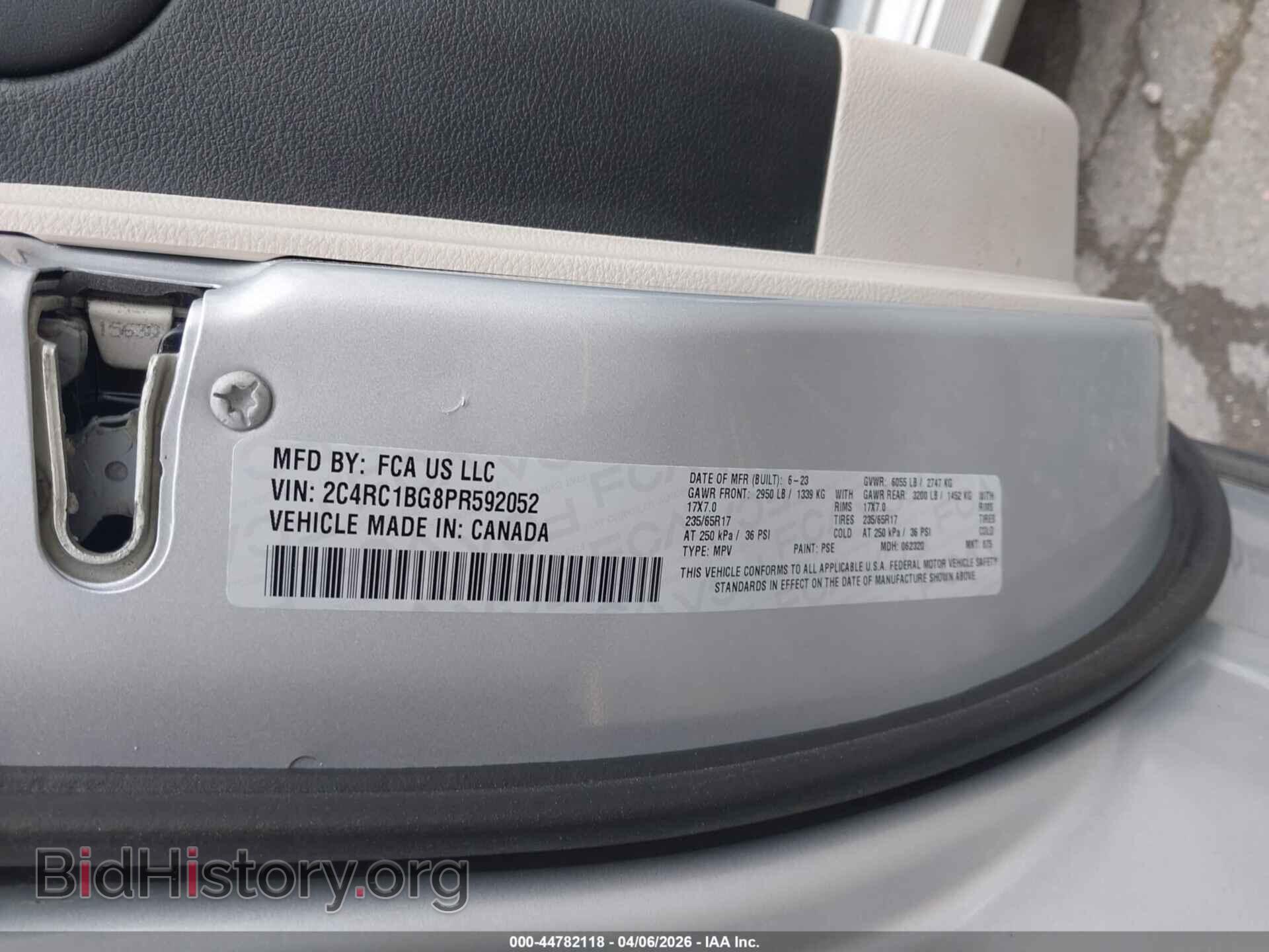 2023 CHRYSLER PACIFICA - VIN: 2C4RC1BG8PR592052 - Фото 9