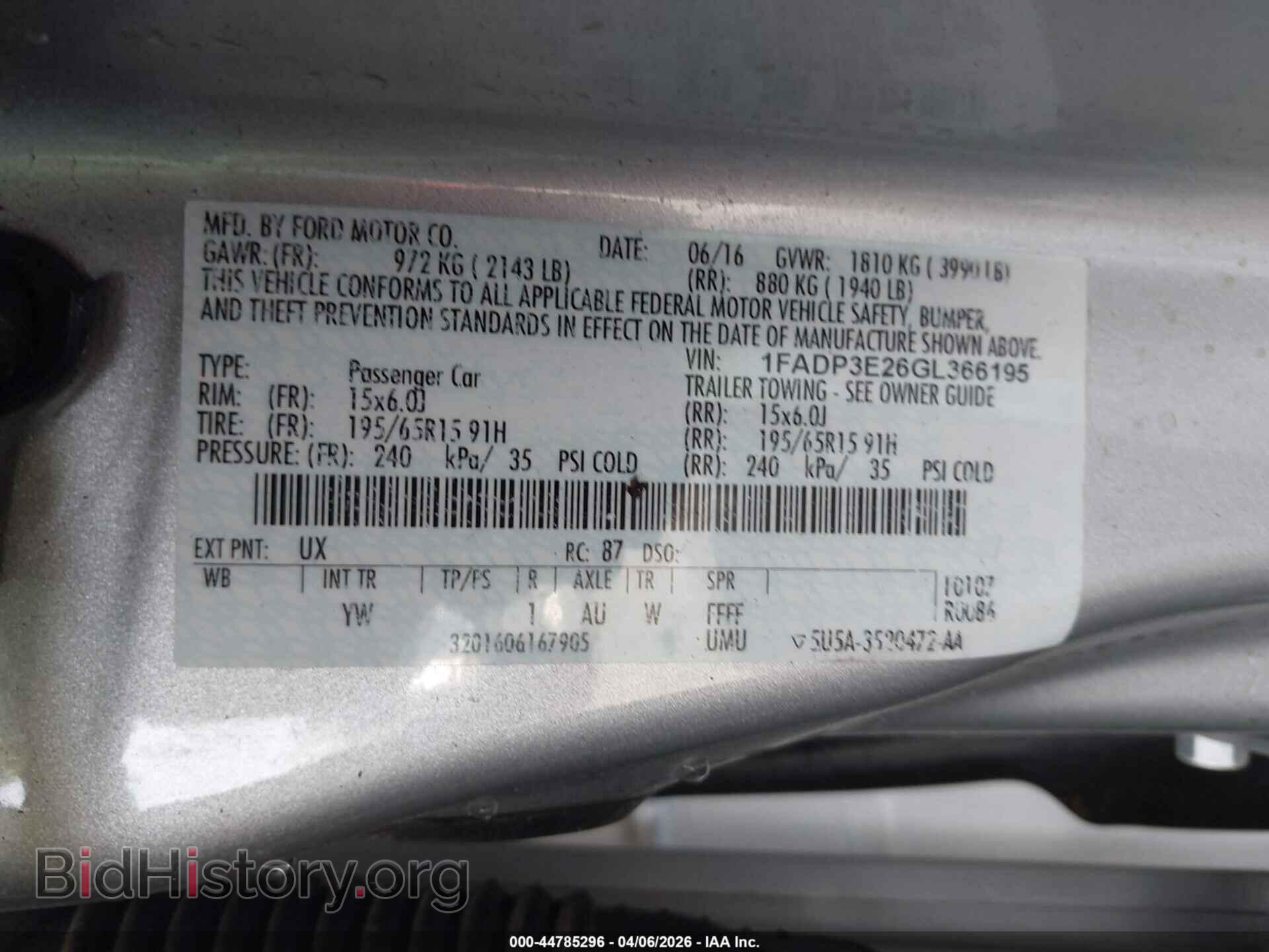 2016 FORD FOCUS - VIN: 1FADP3E26GL366195 - Photo 9