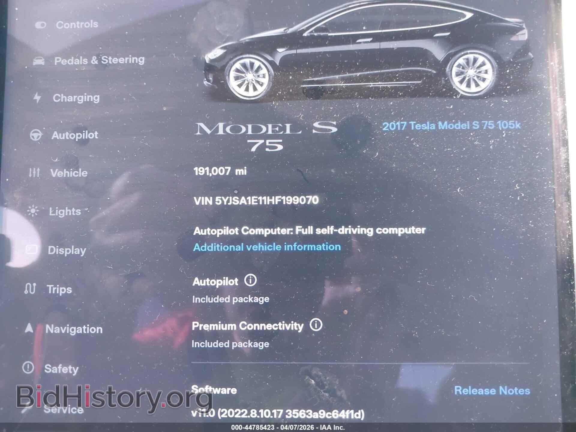 2017 TESLA MODEL S - VIN: 5YJSA1E11HF199070 - Photo 7