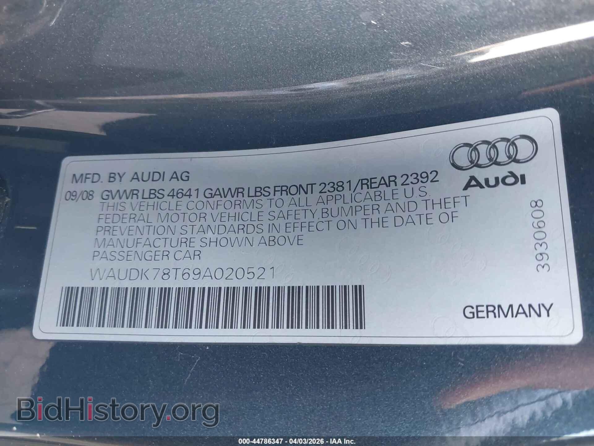 2009 AUDI A5 - VIN: WAUDK78T69A020521 - Фото 9