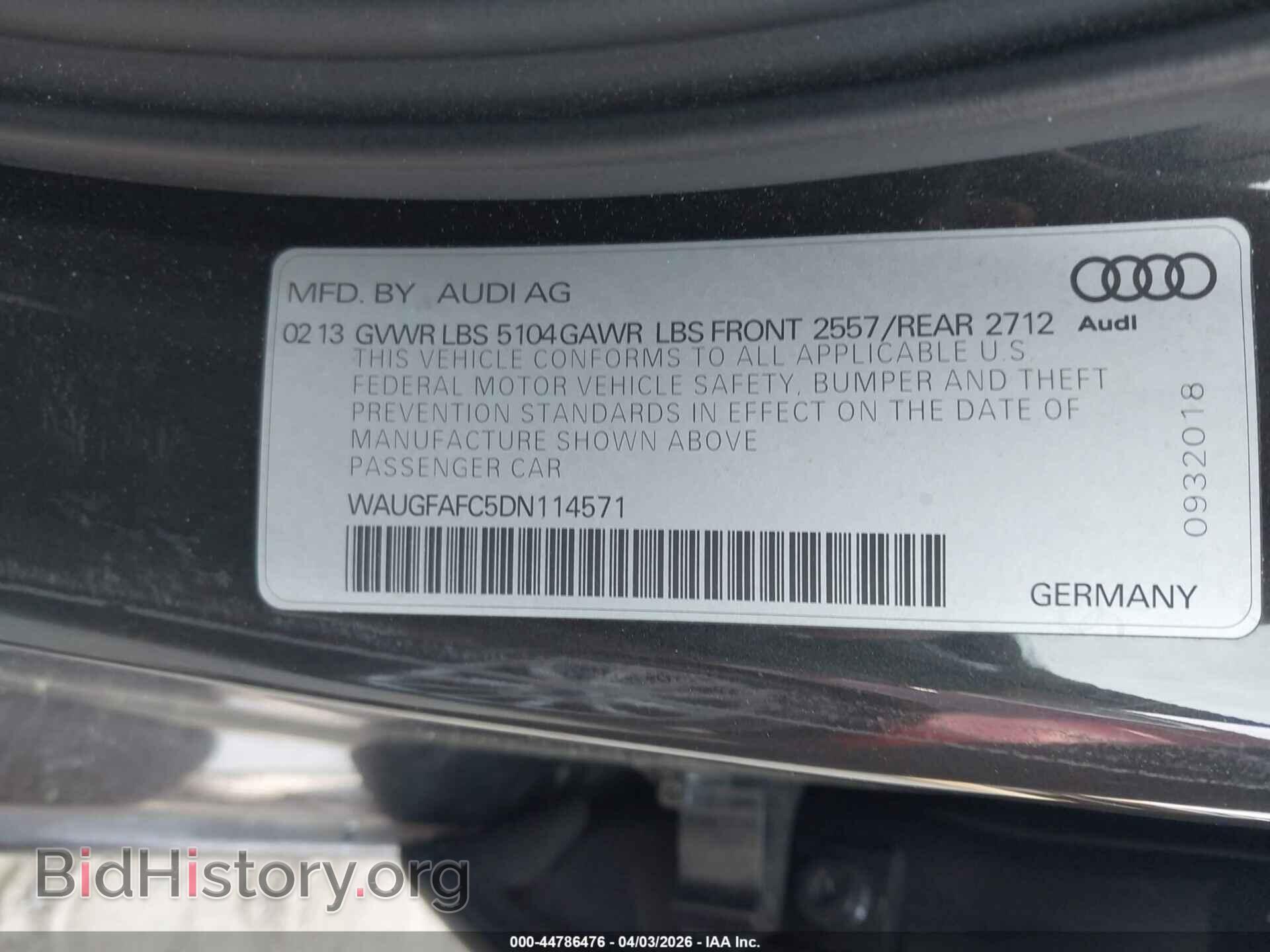 2013 AUDI A6 - VIN: WAUGFAFC5DN114571 - Фото 9