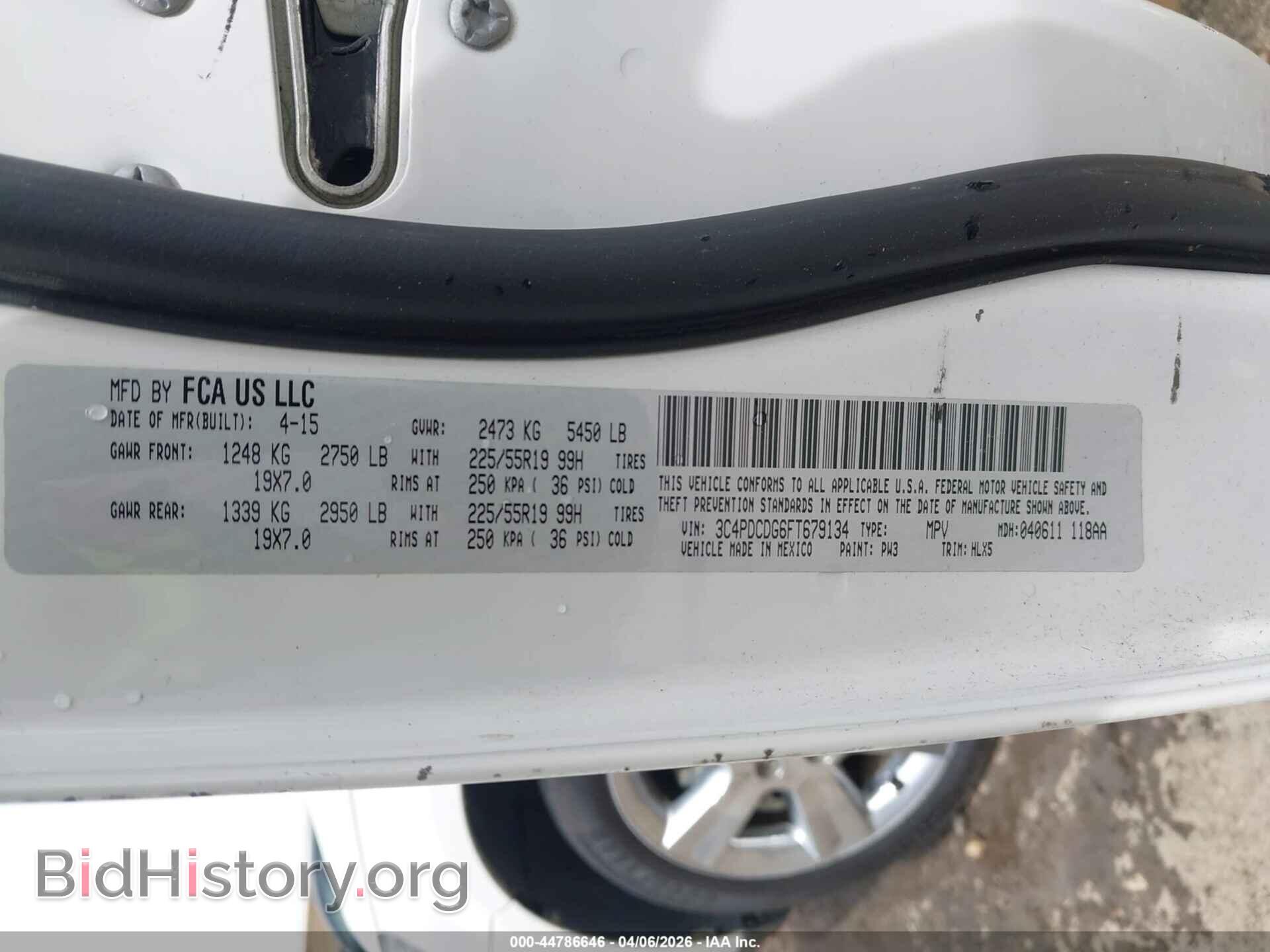 2015 DODGE JOURNEY - VIN: 3C4PDCDG6FT679134 - Фото 9