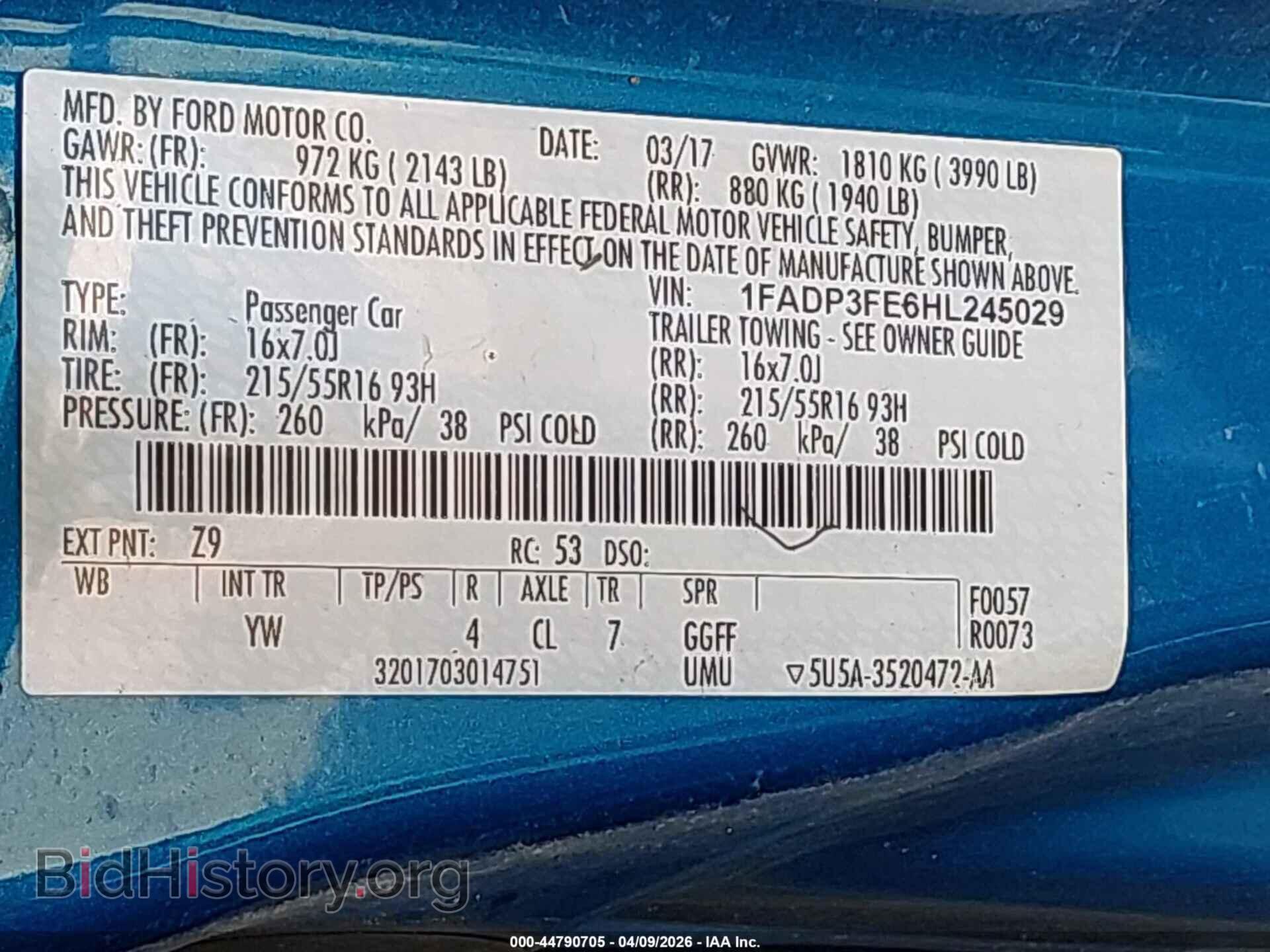 2017 FORD FOCUS - VIN: 1FADP3FE6HL245029 - Photo 9