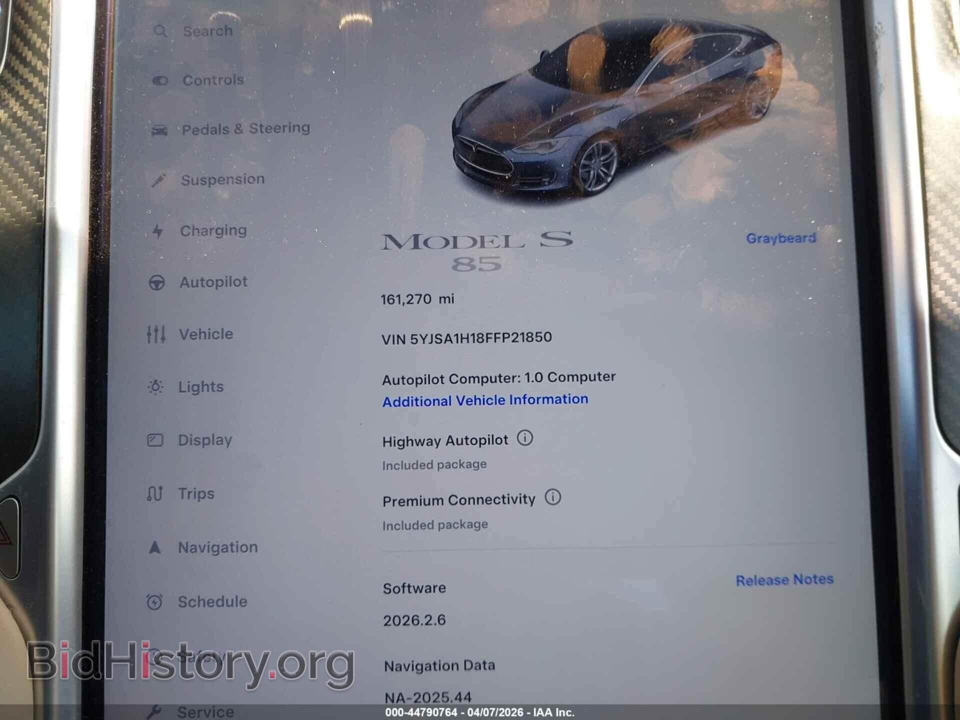 2015 TESLA MODEL S - VIN: 5YJSA1H18FFP21850 - Фото 7