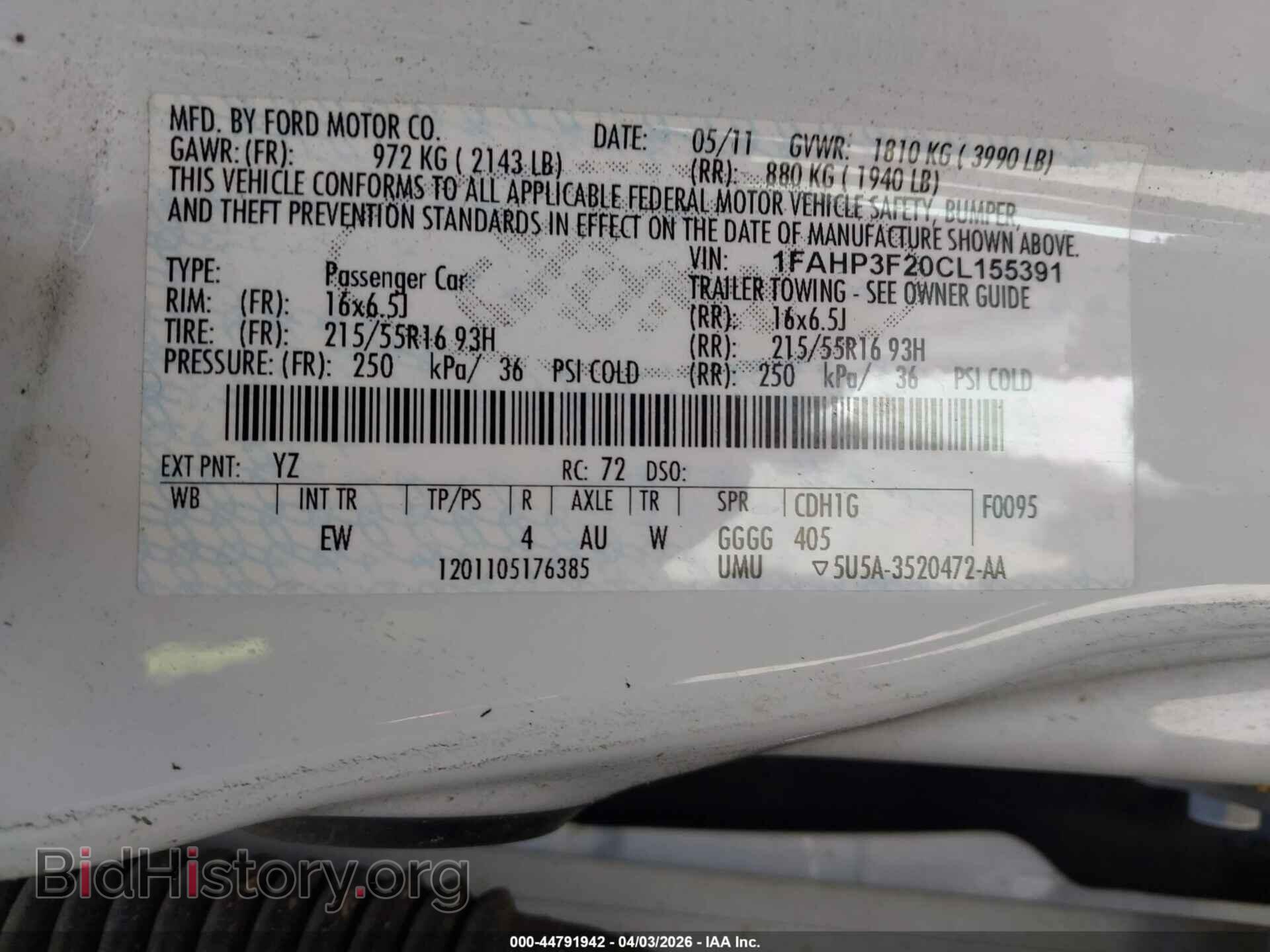 2012 FORD FOCUS - VIN: 1FAHP3F20CL155391 - Photo 9