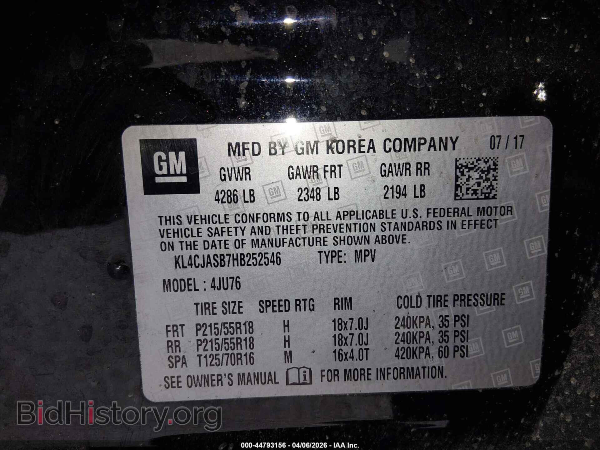 2017 BUICK ENCORE - VIN: KL4CJASB7HB252546 - Photo 9