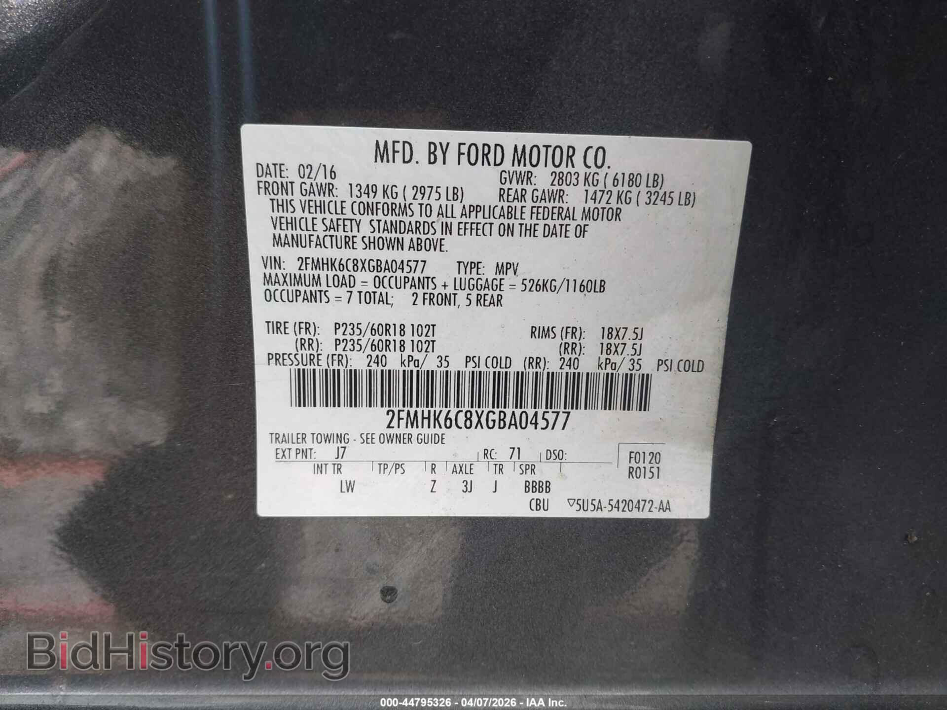 2016 FORD FLEX - VIN: 2FMHK6C8XGBA04577 - Photo 9