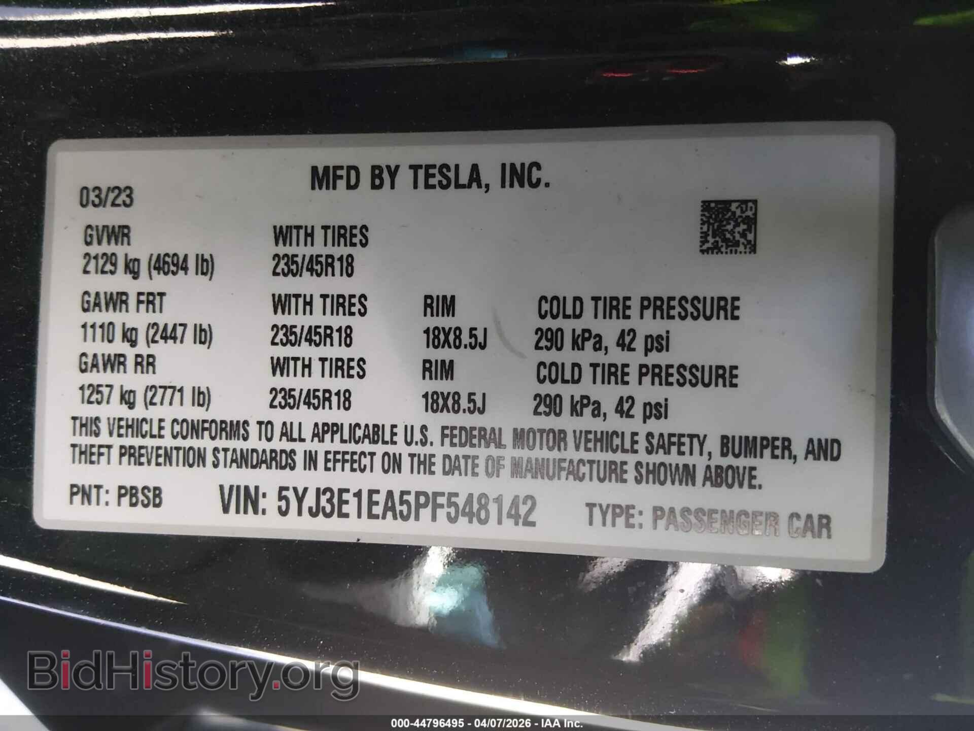2023 TESLA MODEL 3 - VIN: 5YJ3E1EA5PF548142 - Фото 9