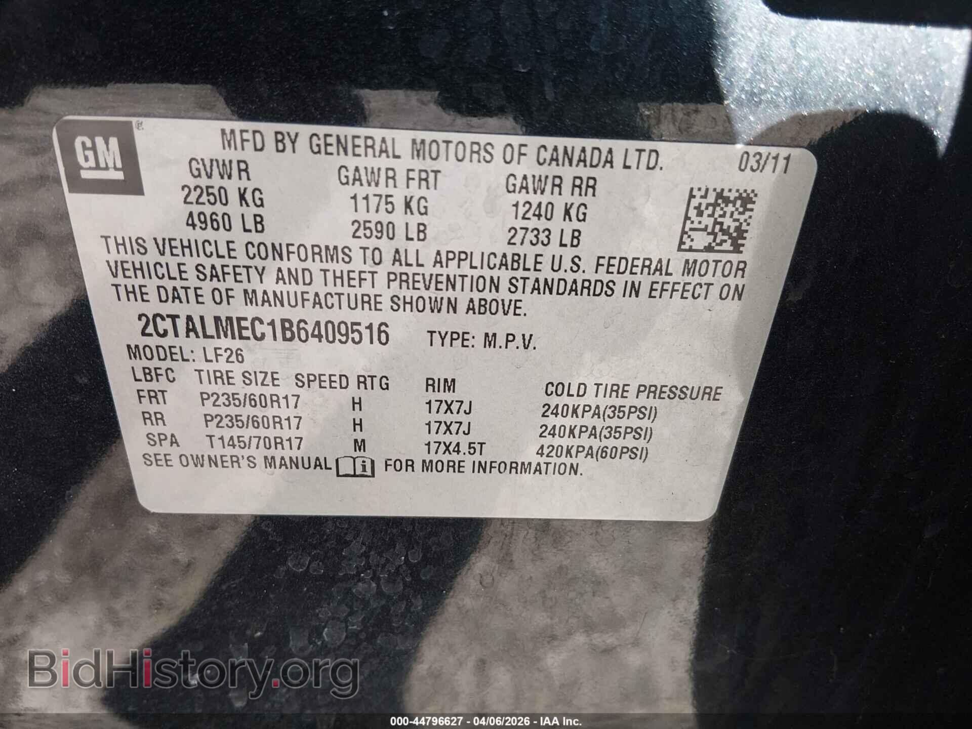 2011 GMC TERRAIN - VIN: 2CTALMEC1B6409516 - Photo 9