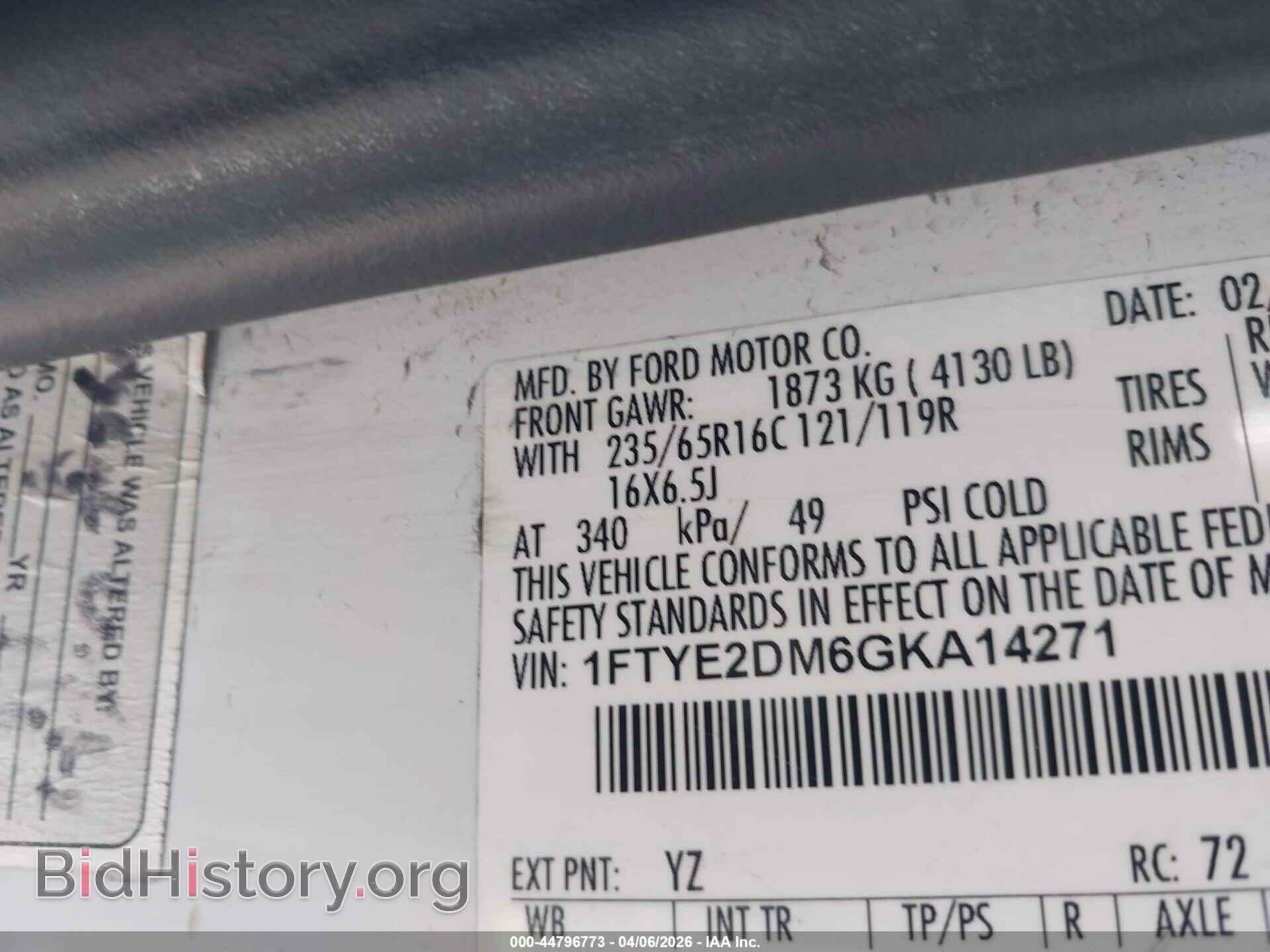 2016 FORD TRANSIT-150 - VIN: 1FTYE2DM6GKA14271 - Photo 9
