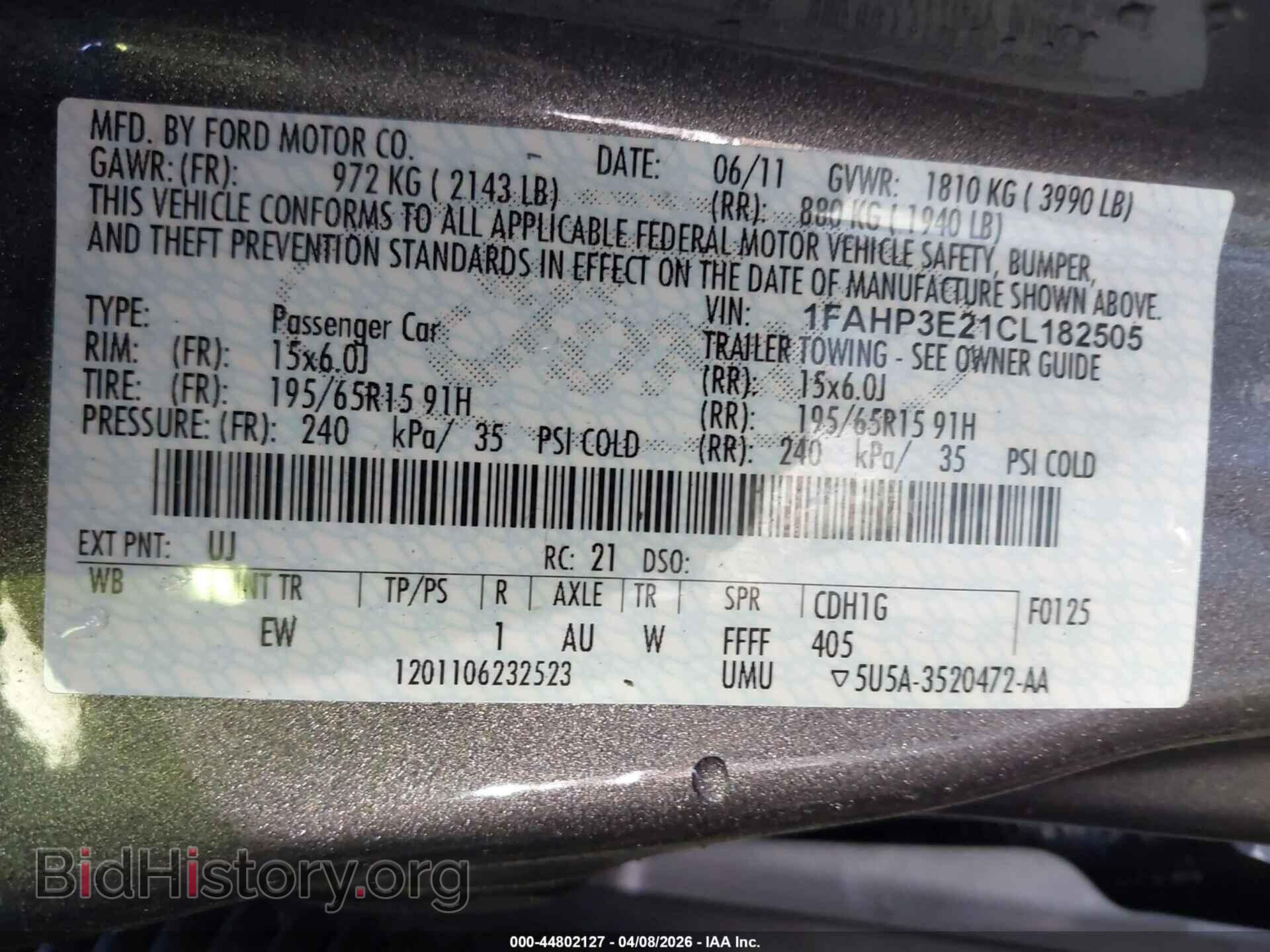 2012 FORD FOCUS - VIN: 1FAHP3E21CL182505 - Photo 9