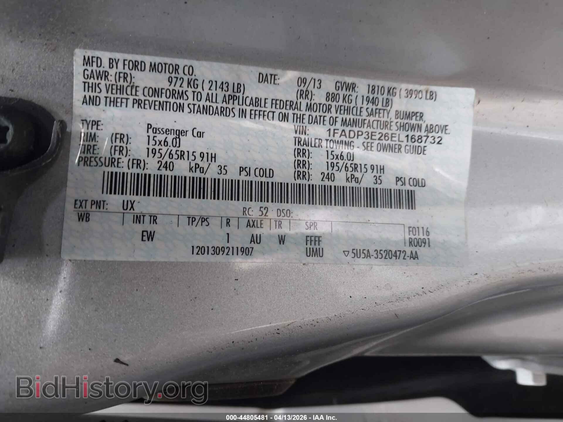 2014 FORD FOCUS - VIN: 1FADP3E26EL168732 - Photo 9