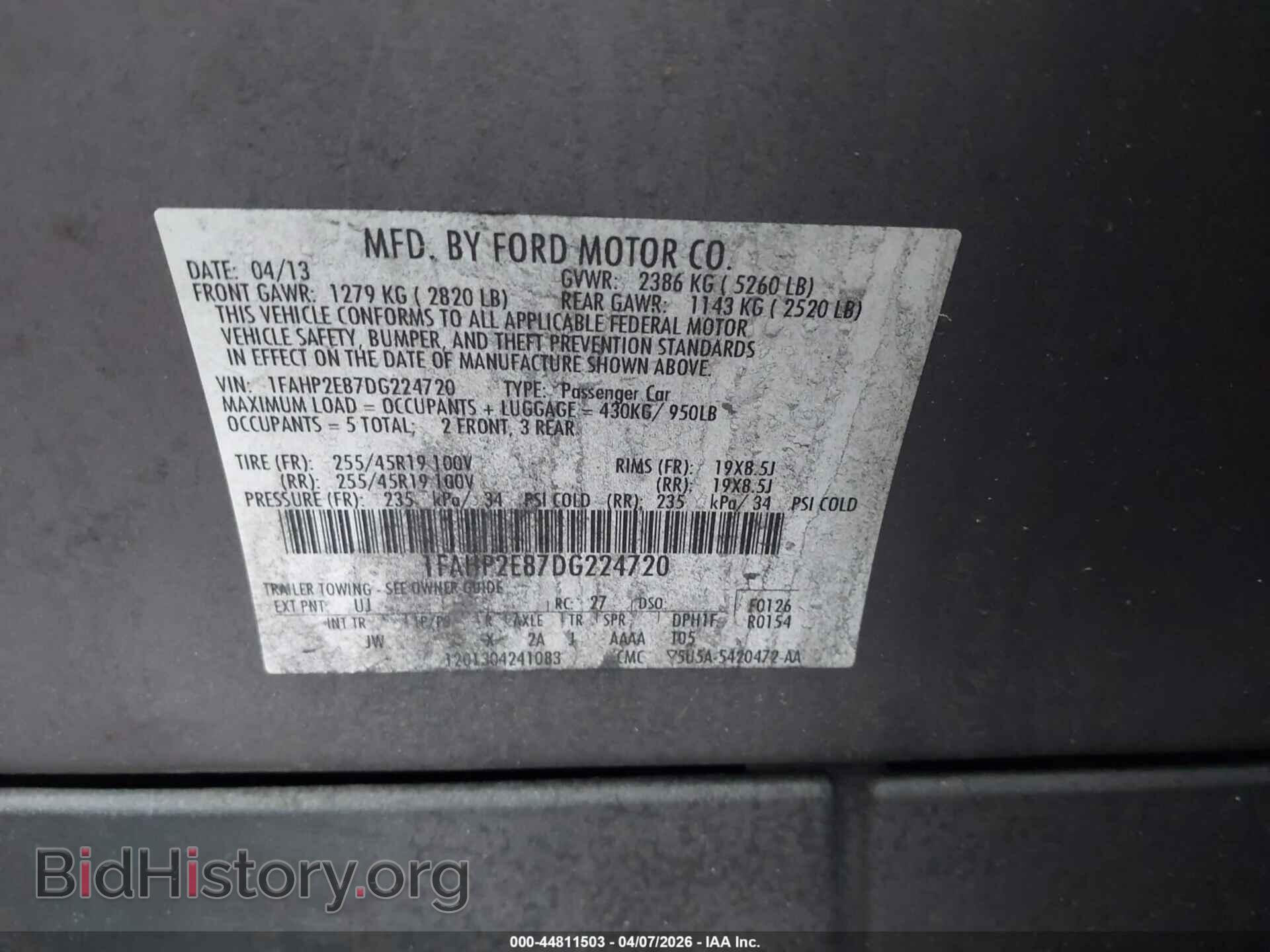 2013 FORD TAURUS - VIN: 1FAHP2E87DG224720 - Photo 9