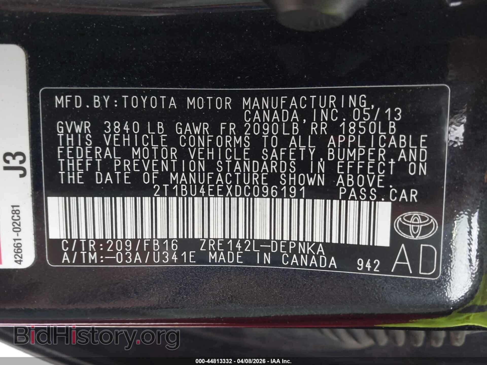 2013 TOYOTA COROLLA - VIN: 2T1BU4EEXDC096191 - Photo 9
