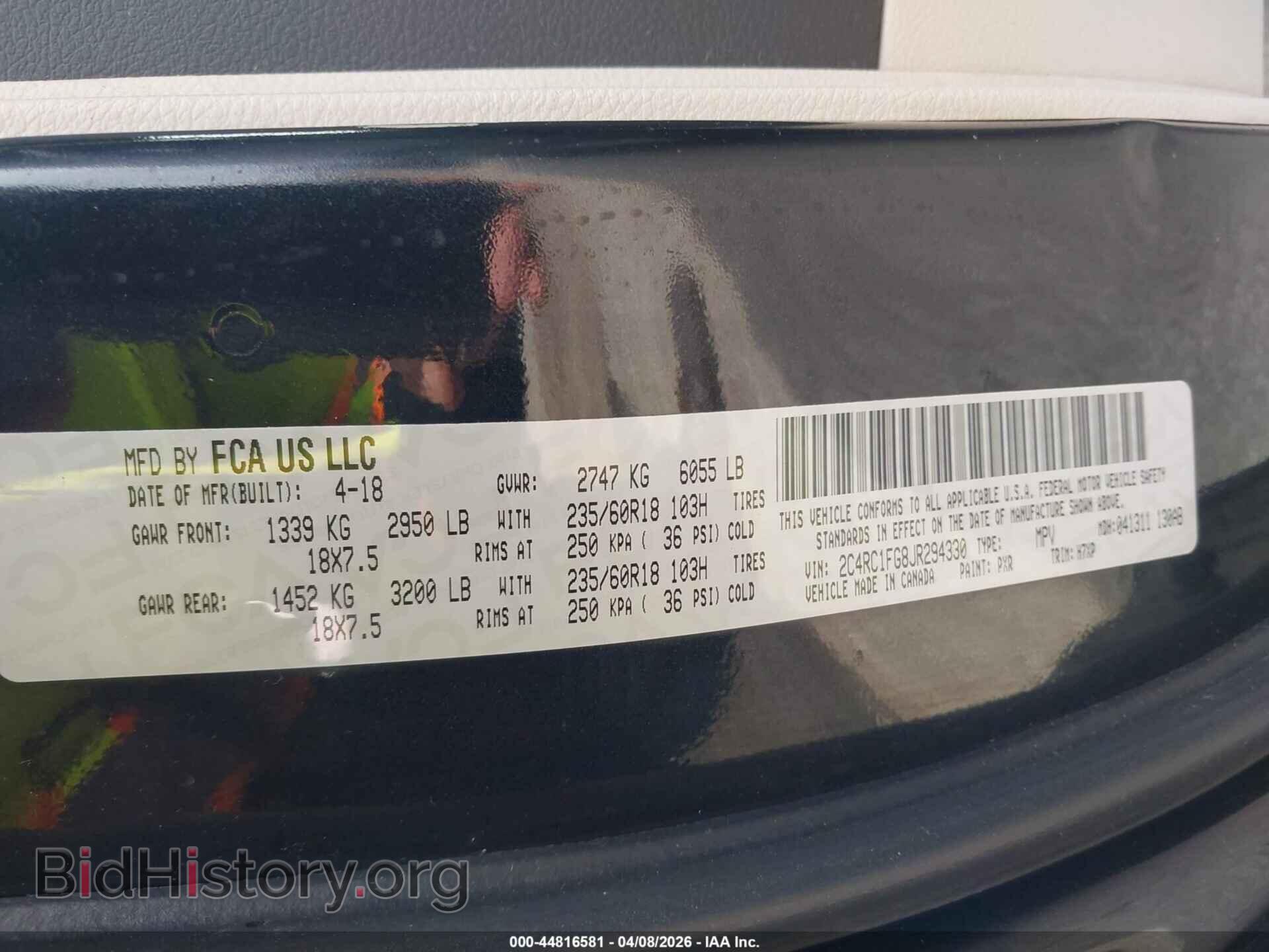 2018 CHRYSLER PACIFICA - VIN: 2C4RC1FG8JR294330 - Photo 9