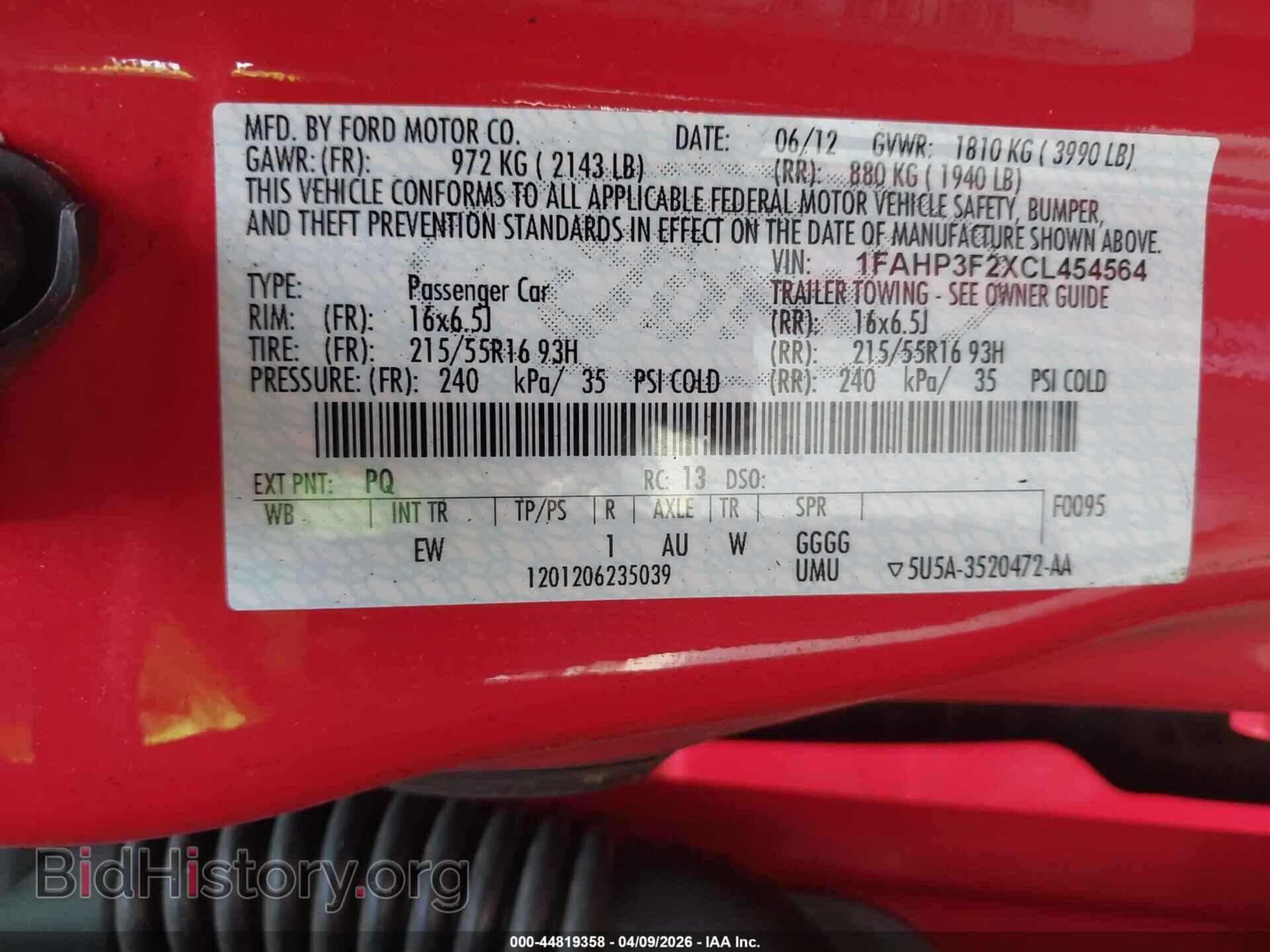 2012 FORD FOCUS - VIN: 1FAHP3F2XCL454564 - Photo 9