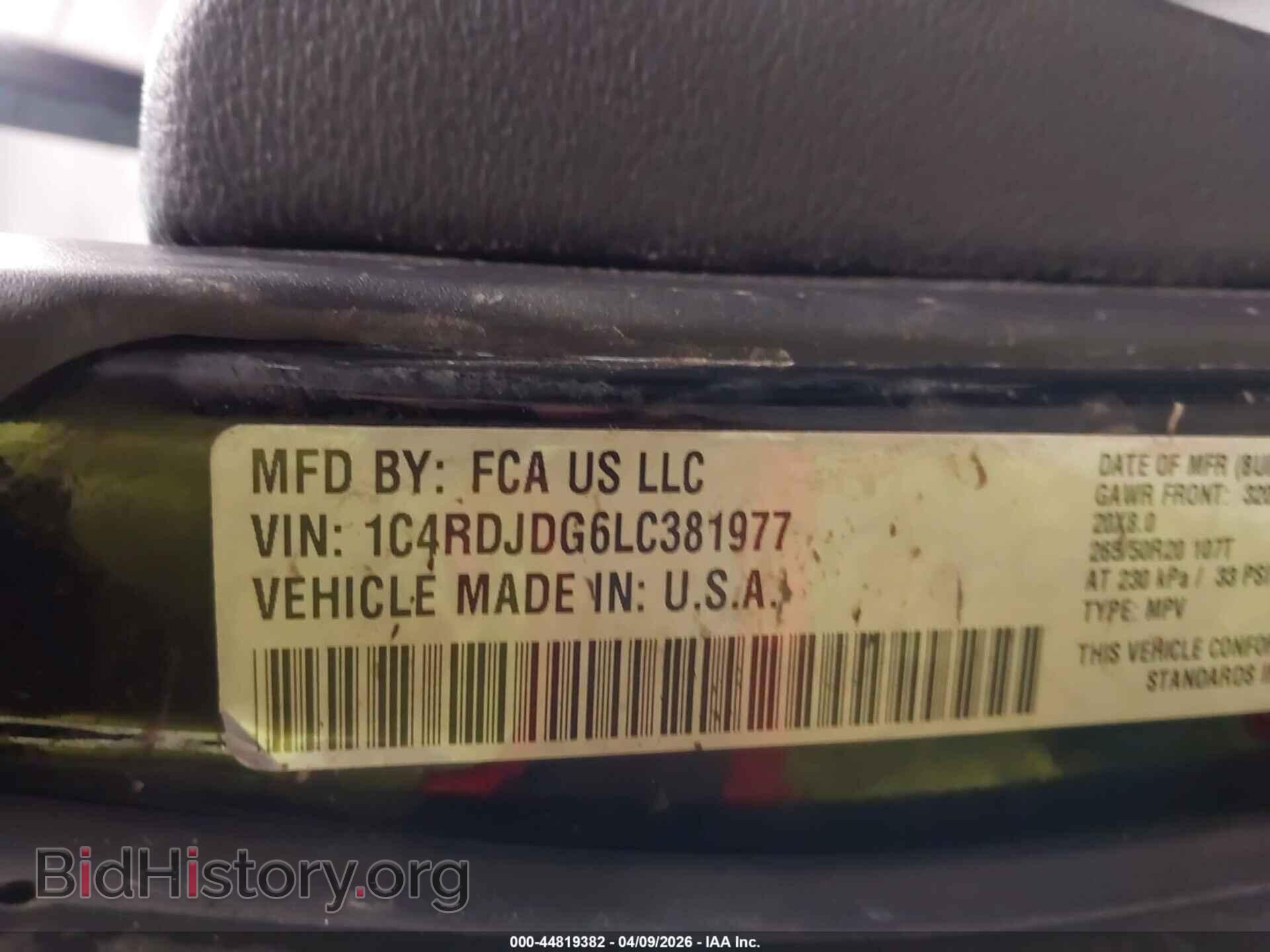 2020 DODGE DURANGO - VIN: 1C4RDJDG6LC381977 - Фото 9