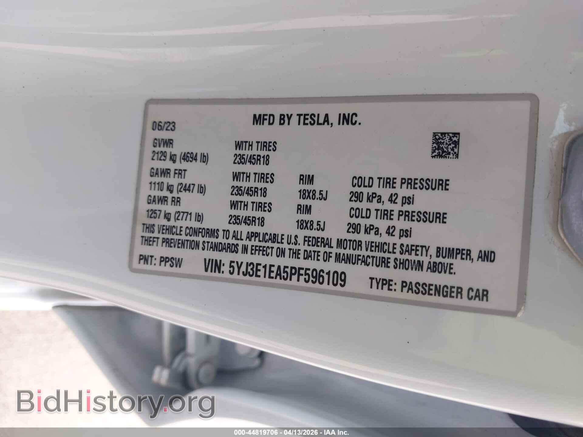 2023 TESLA MODEL 3 - VIN: 5YJ3E1EA5PF596109 - Photo 9