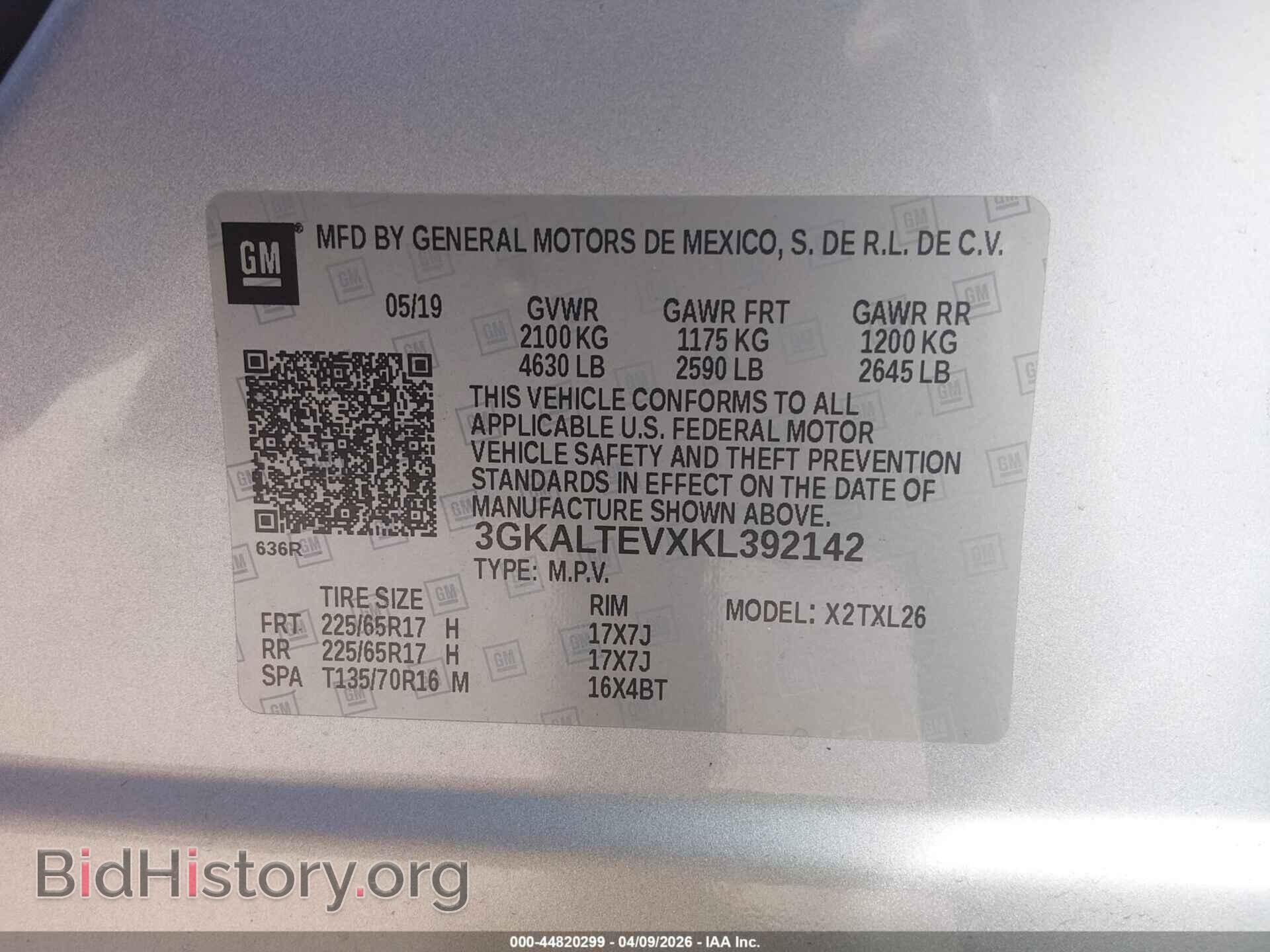 2019 GMC TERRAIN - VIN: 3GKALTEVXKL392142 - Фото 9
