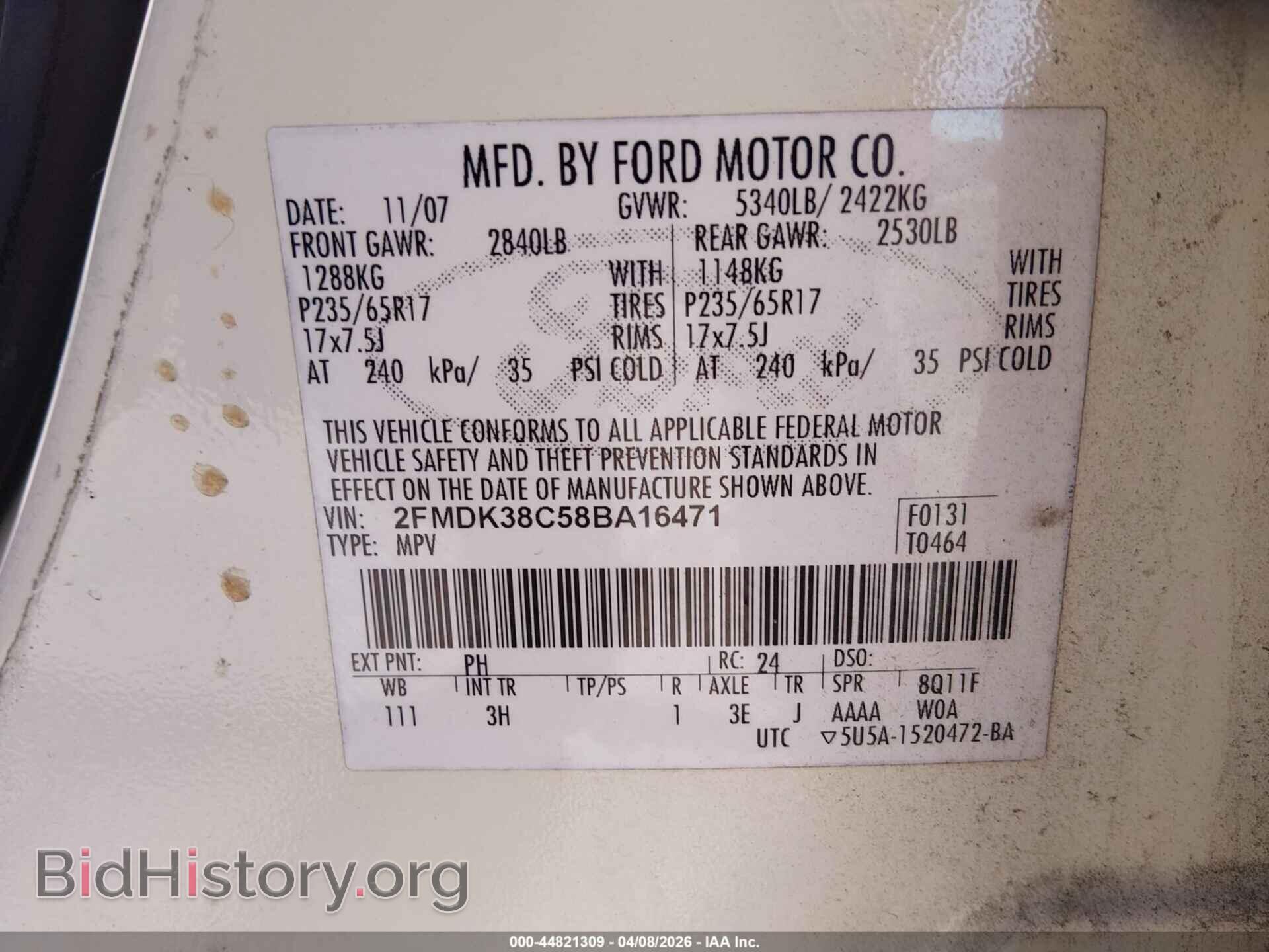 2008 FORD EDGE - VIN: 2FMDK38C58BA16471 - Photo 9