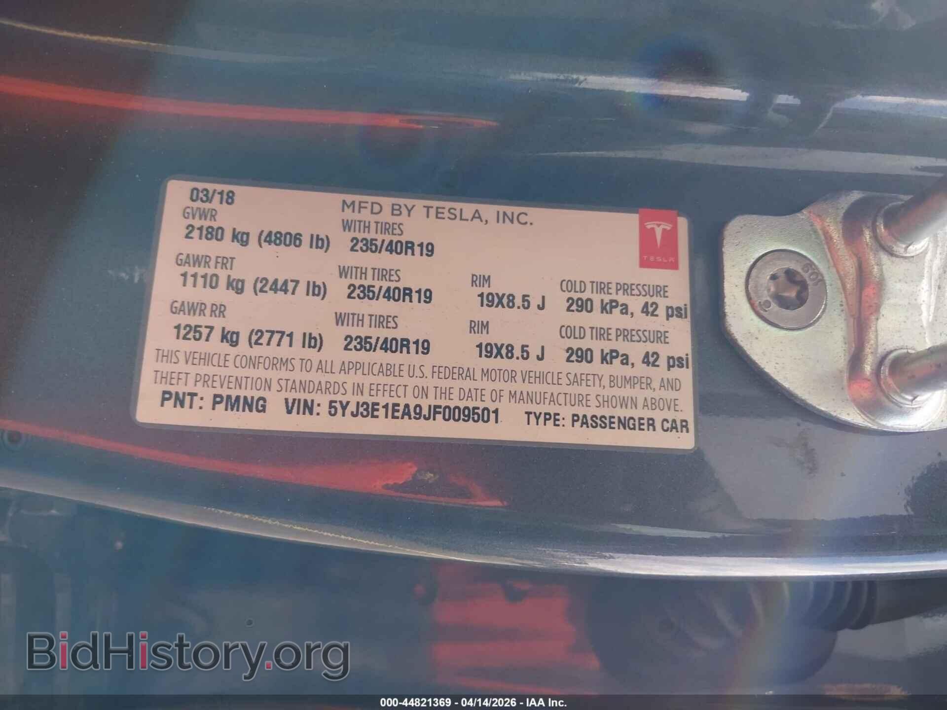 2018 TESLA MODEL 3 - VIN: 5YJ3E1EA9JF009501 - Photo 9