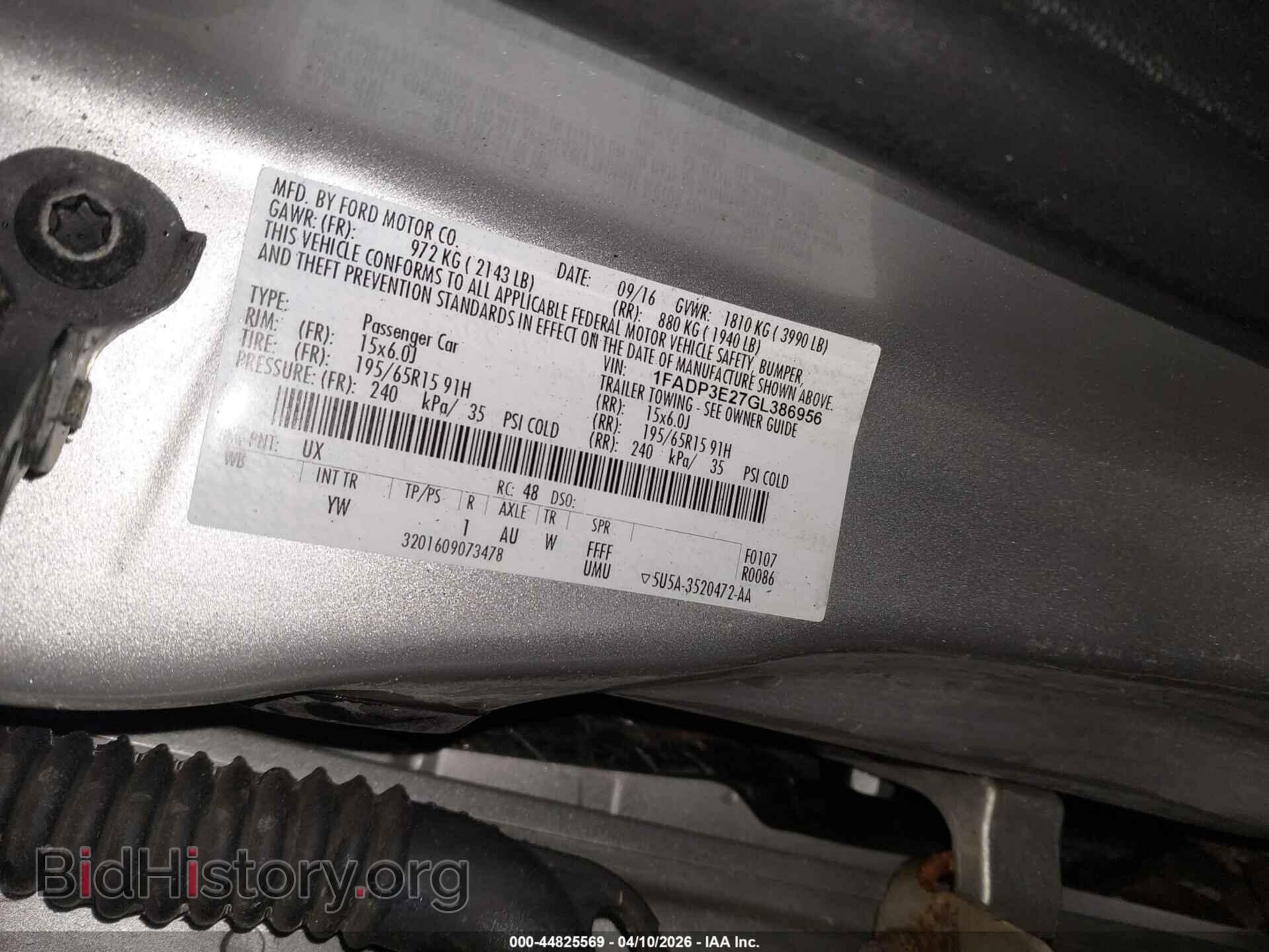 2016 FORD FOCUS - VIN: 1FADP3E27GL386956 - Photo 9