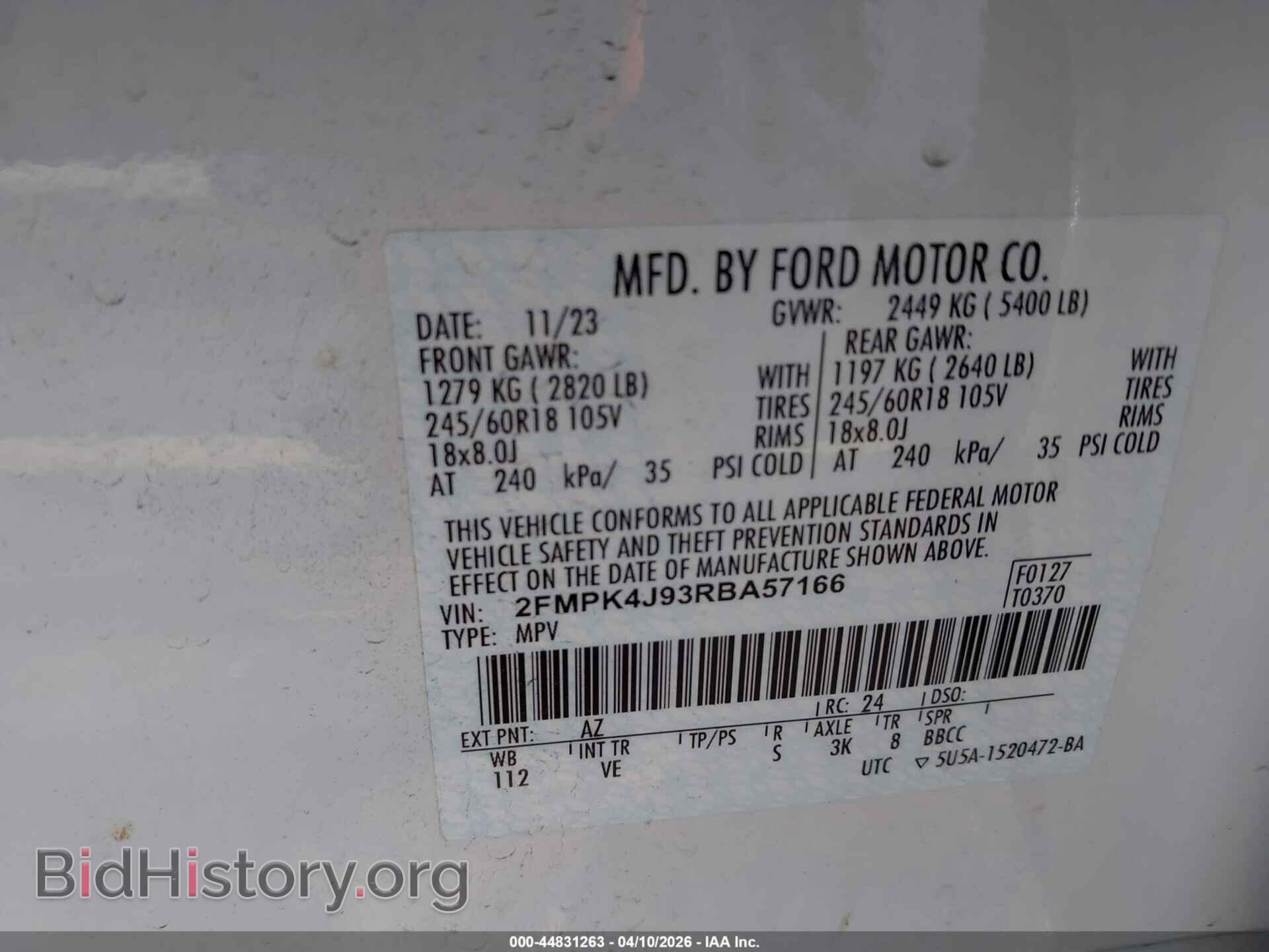 2024 FORD EDGE - VIN: 2FMPK4J93RBA57166 - Photo 9