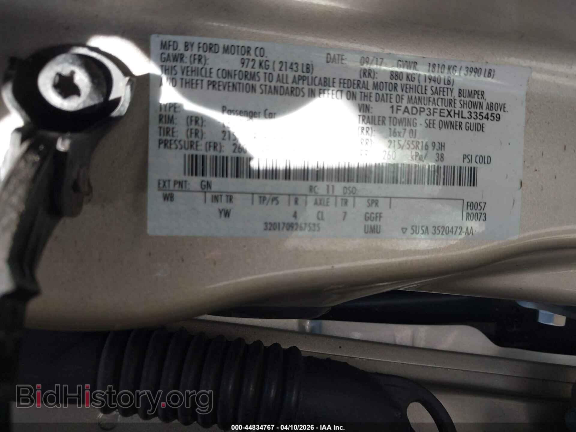 2017 FORD FOCUS - VIN: 1FADP3FEXHL335459 - Фото 9