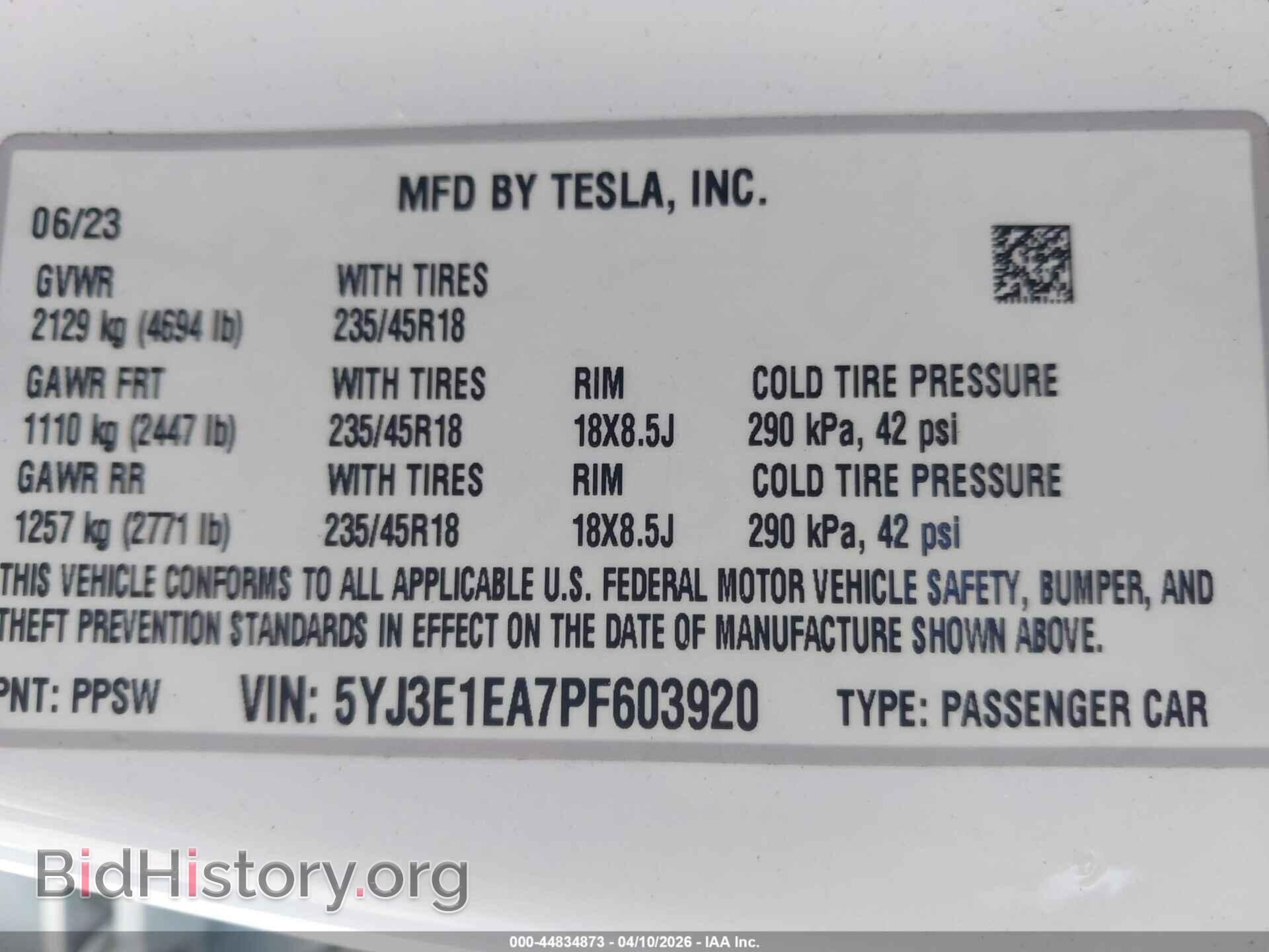2023 TESLA MODEL 3 - VIN: 5YJ3E1EA7PF603920 - Фото 9