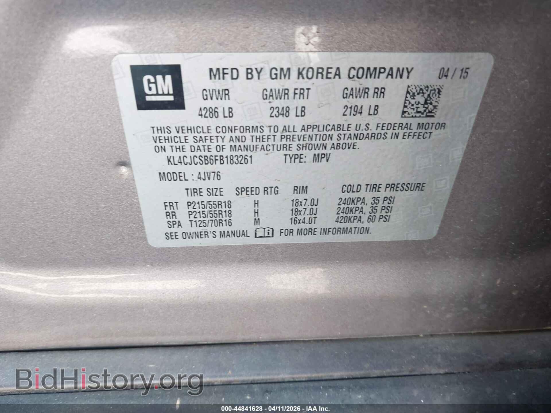 2015 BUICK ENCORE - VIN: KL4CJCSB6FB183261 - Photo 9