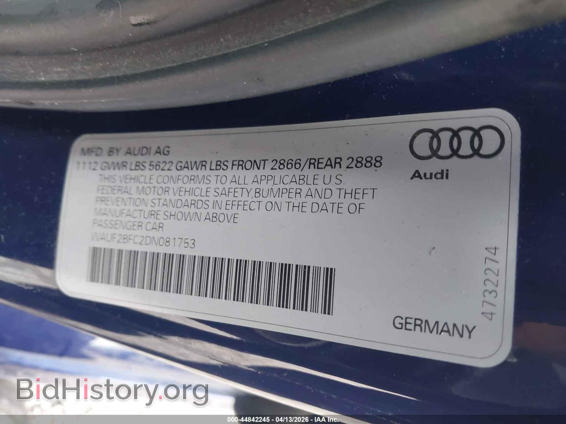 2013 AUDI S6 - VIN: WAUF2BFC2DN081753 - Фото 9