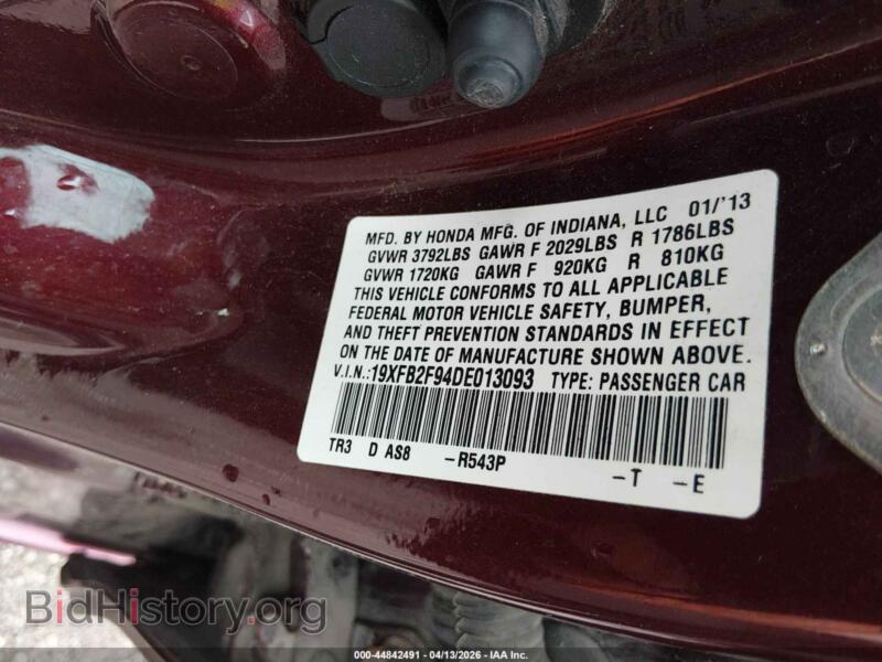 2013 Honda CIVIC (VIN 19XFB2F94DE013093) — photo 9 of 16