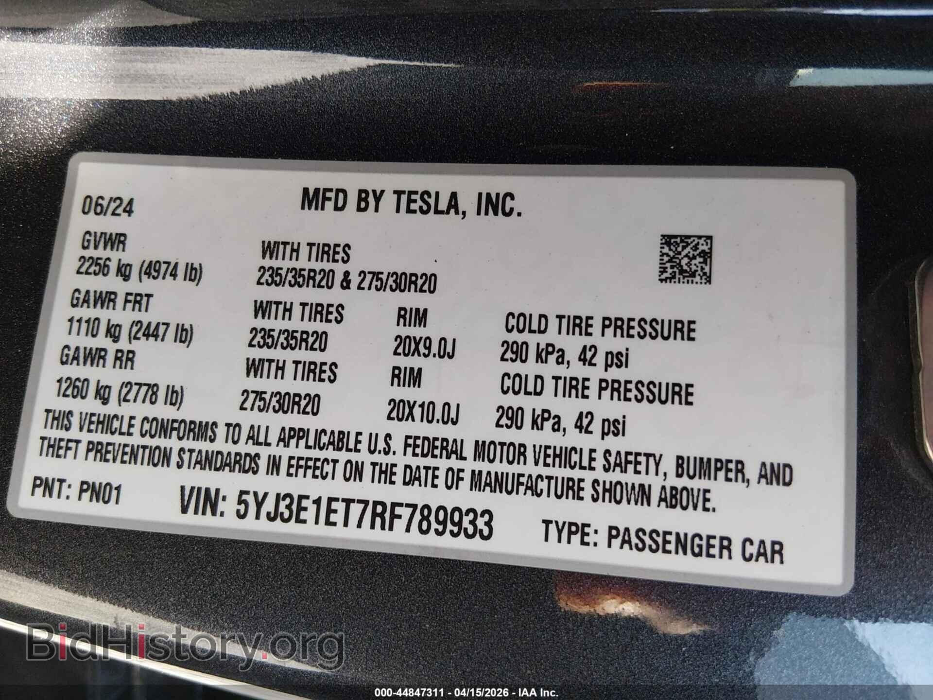 2024 TESLA MODEL 3 - VIN: 5YJ3E1ET7RF789933 - Photo 9