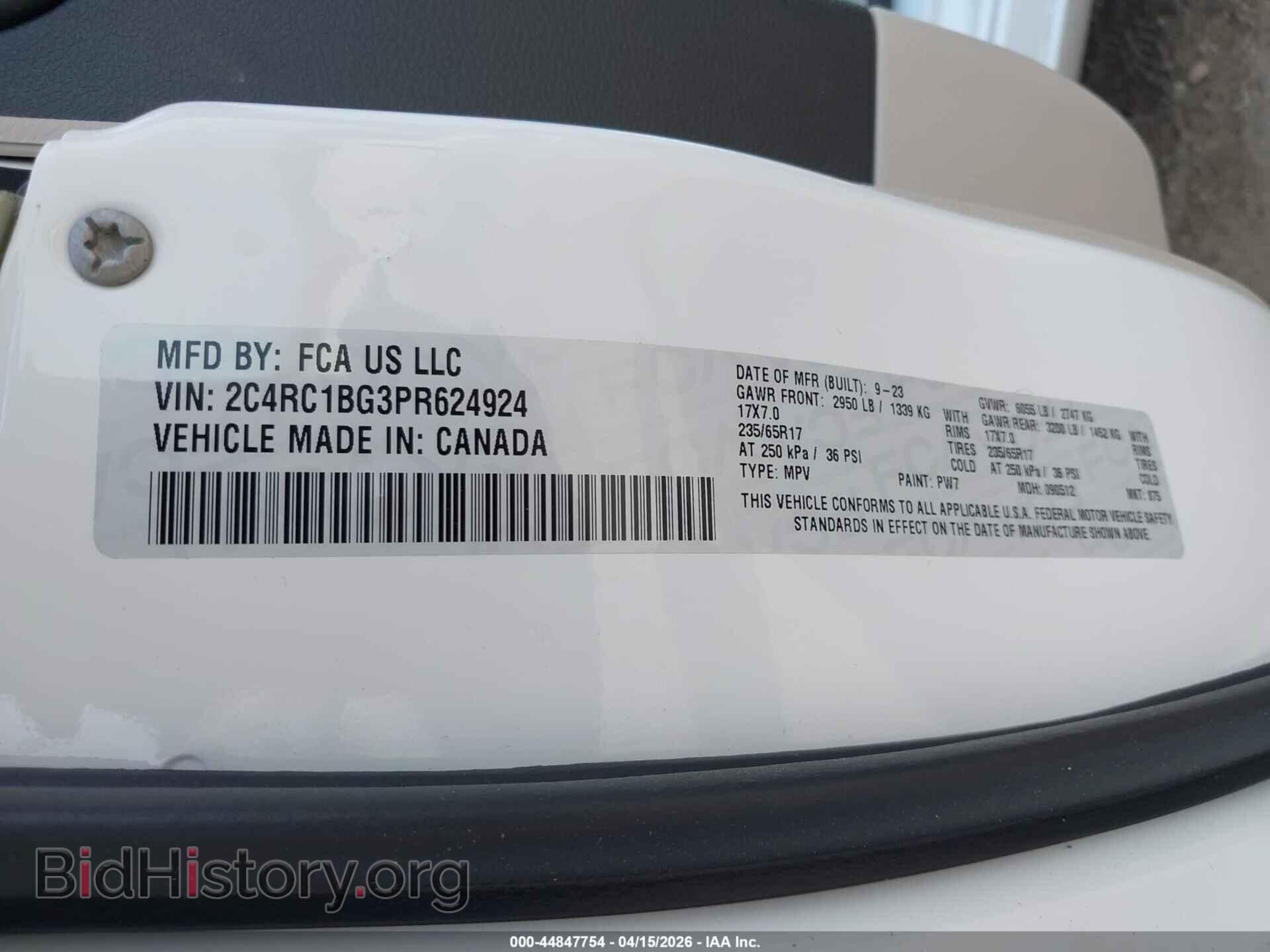 2023 CHRYSLER PACIFICA - VIN: 2C4RC1BG3PR624924 - Photo 9