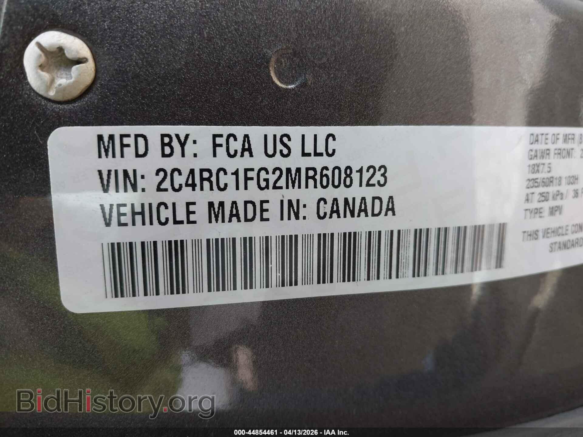 2021 CHRYSLER PACIFICA - VIN: 2C4RC1FG2MR608123 - Photo 9
