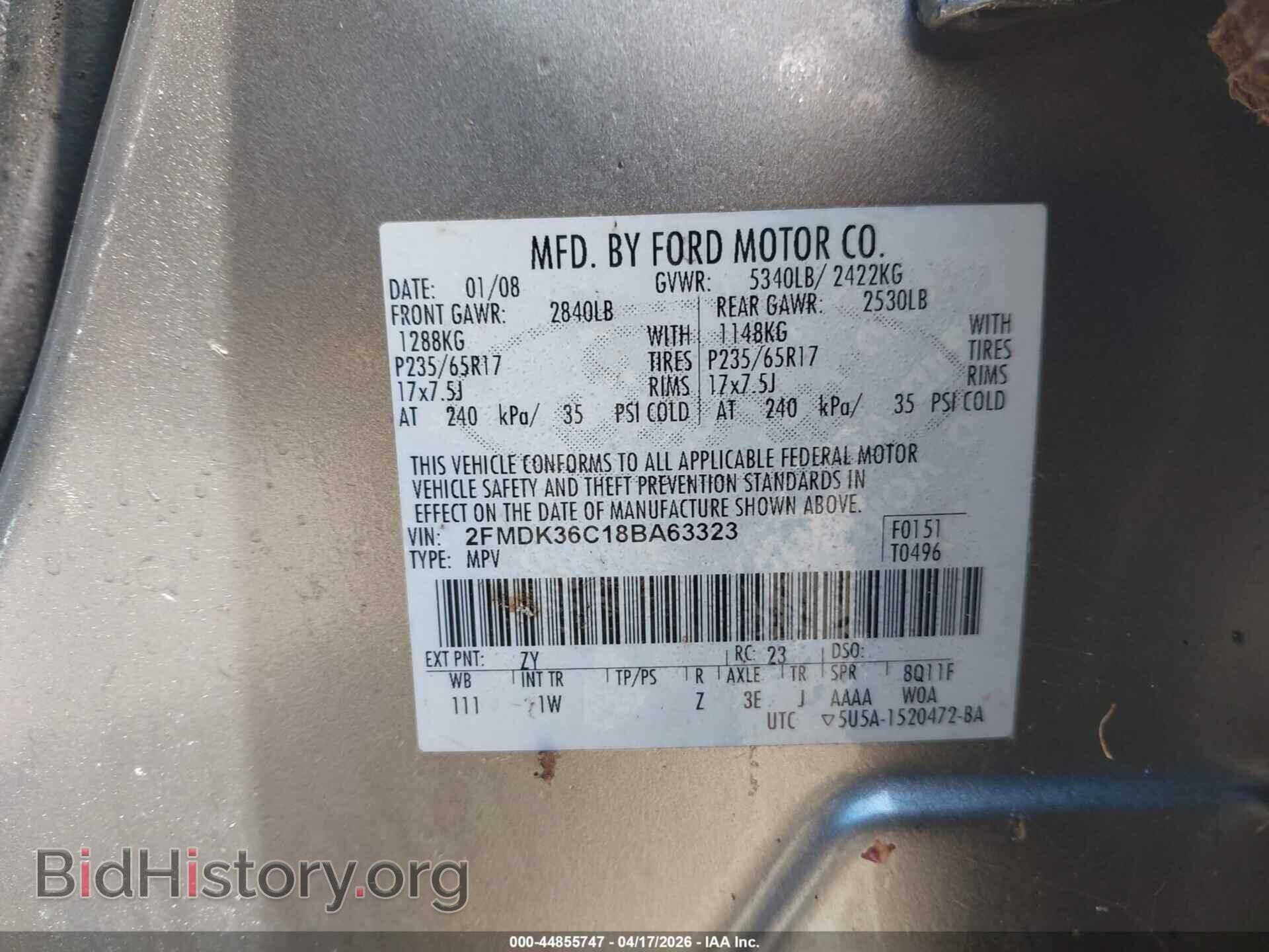 2008 FORD EDGE - VIN: 2FMDK36C18BA63323 - Photo 9