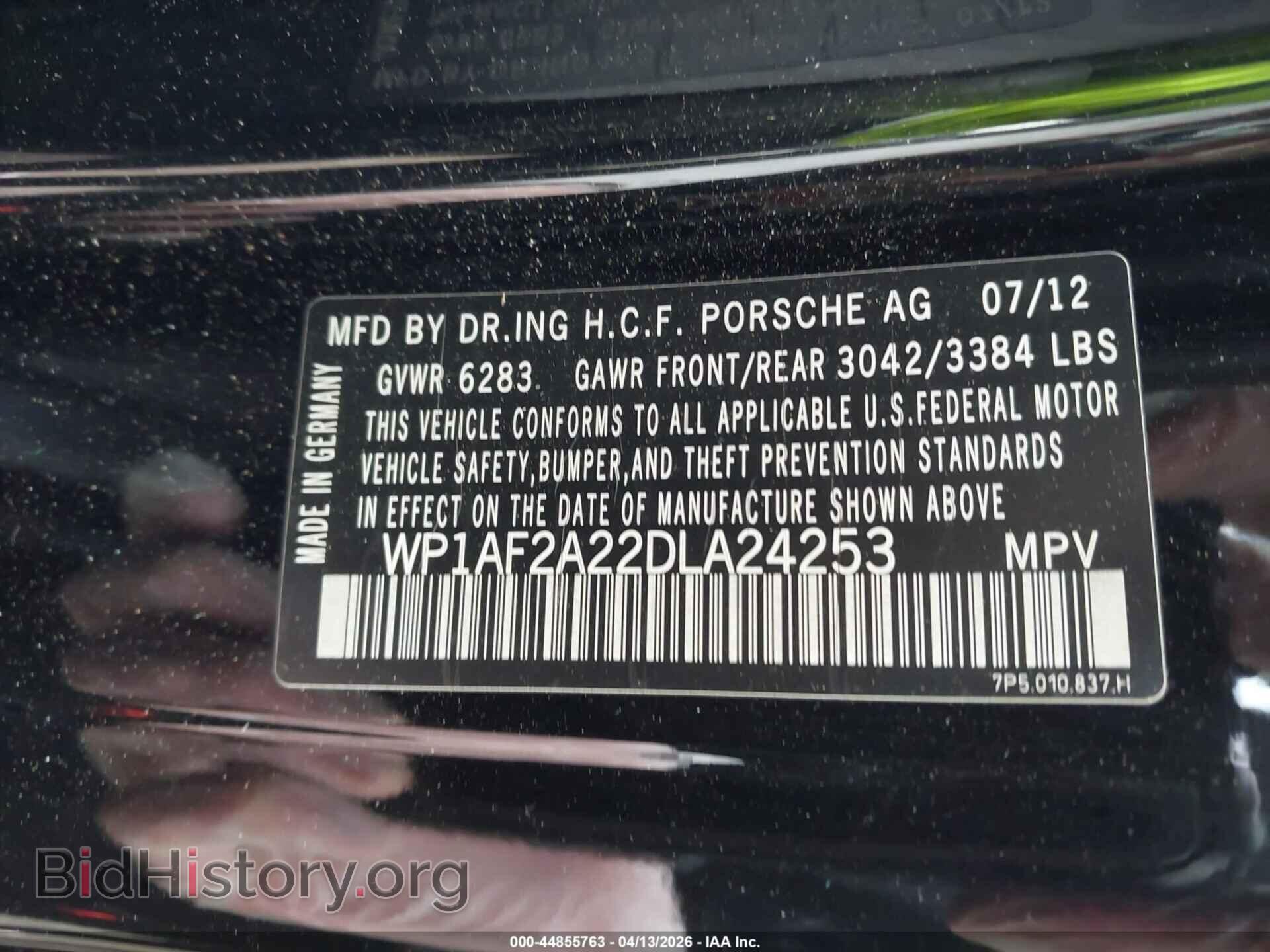 2013 PORSCHE CAYENNE - VIN: WP1AF2A22DLA24253 - Photo 9