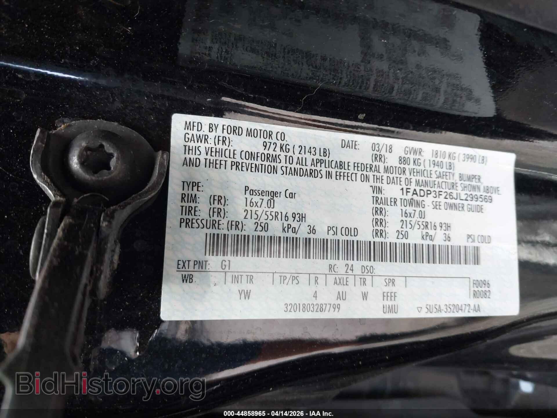 2018 FORD FOCUS - VIN: 1FADP3F26JL299569 - Фото 9