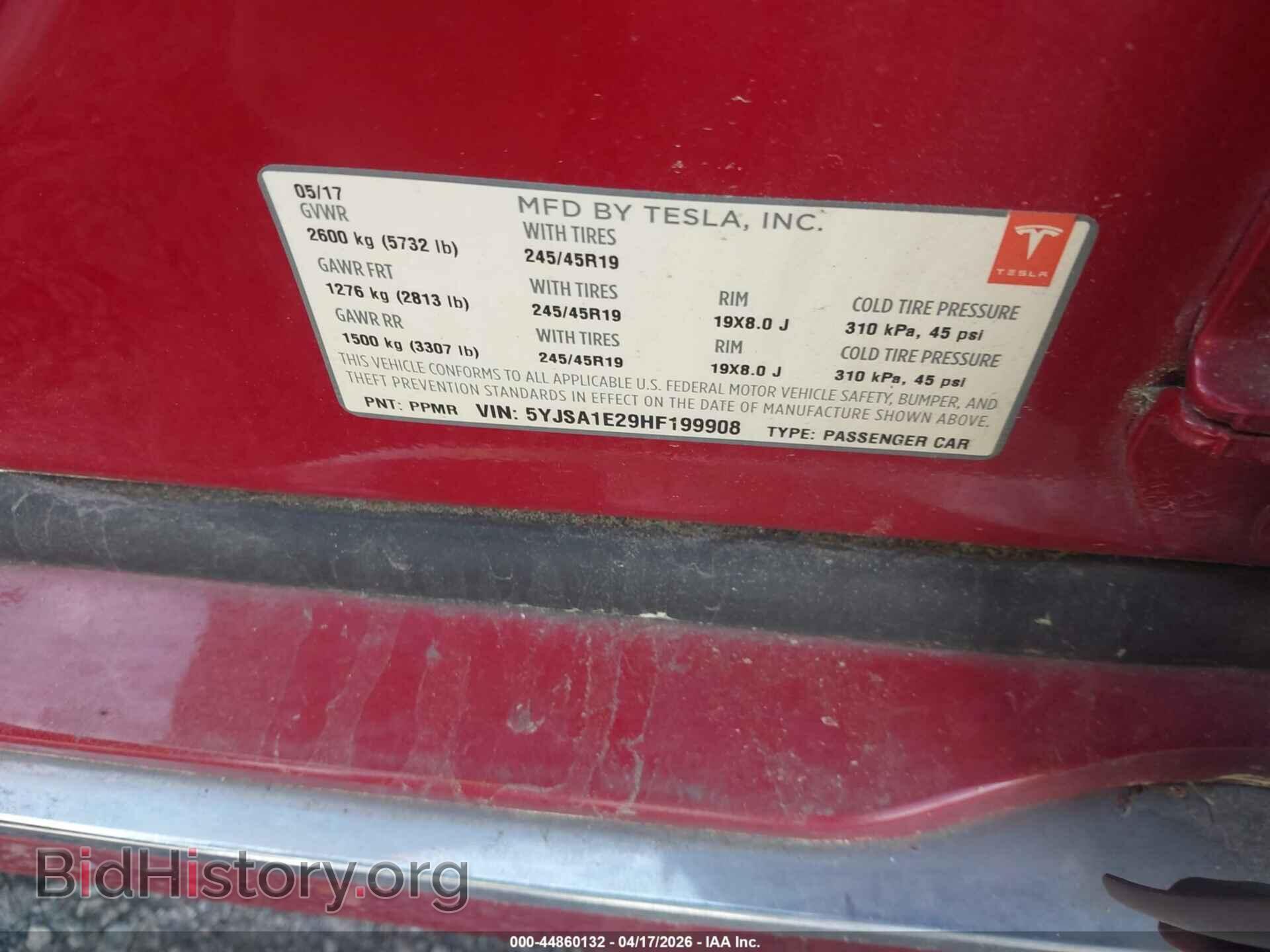 2017 TESLA MODEL S - VIN: 5YJSA1E29HF199908 - Photo 9
