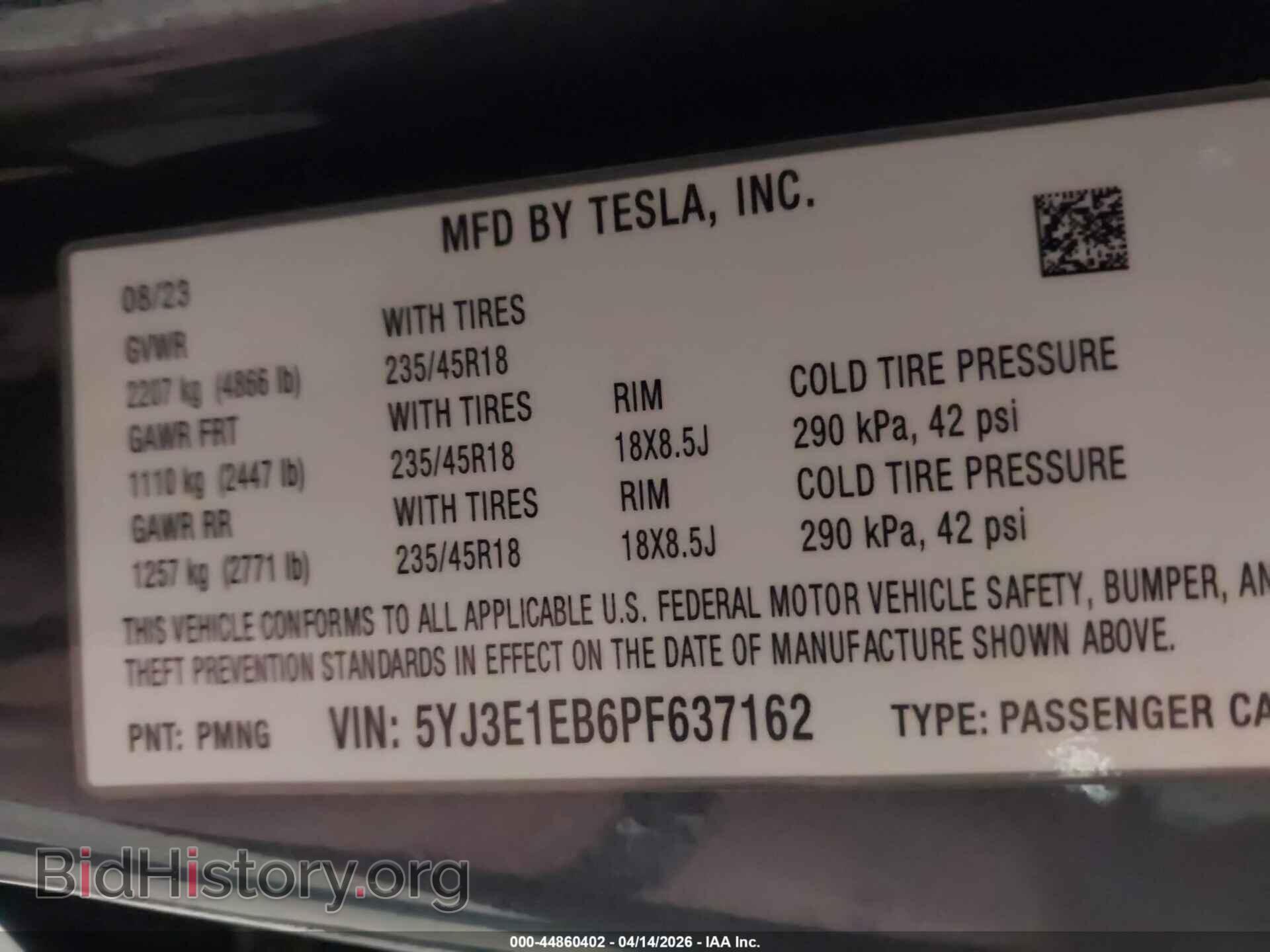 2023 TESLA MODEL 3 - VIN: 5YJ3E1EB6PF637162 - Photo 9