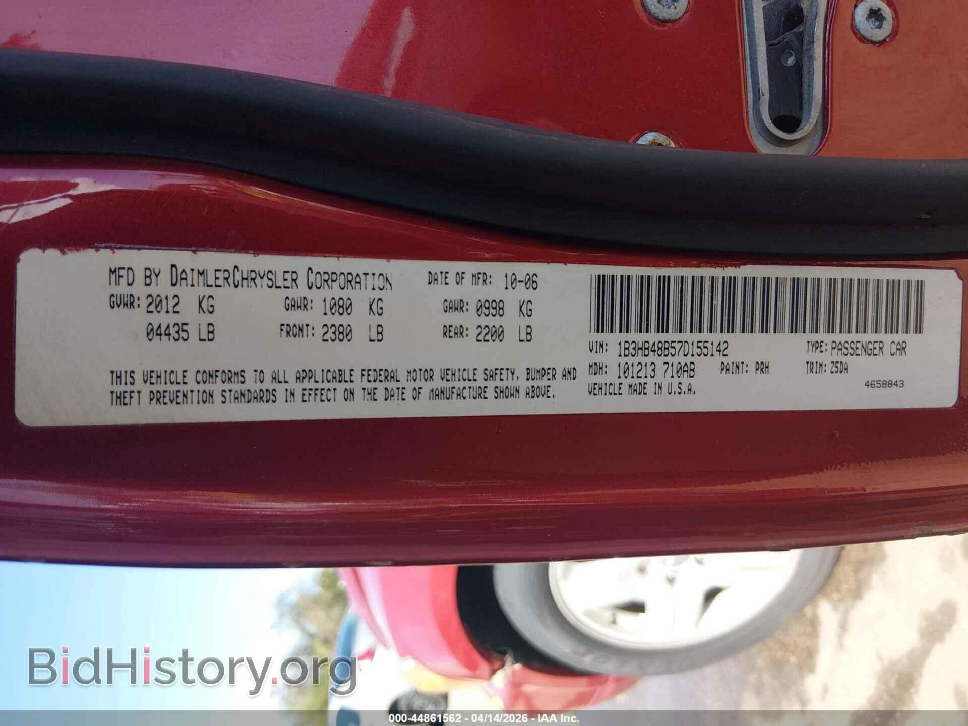 2007 DODGE CALIBER - VIN: 1B3HB48B57D155142 - Photo 9