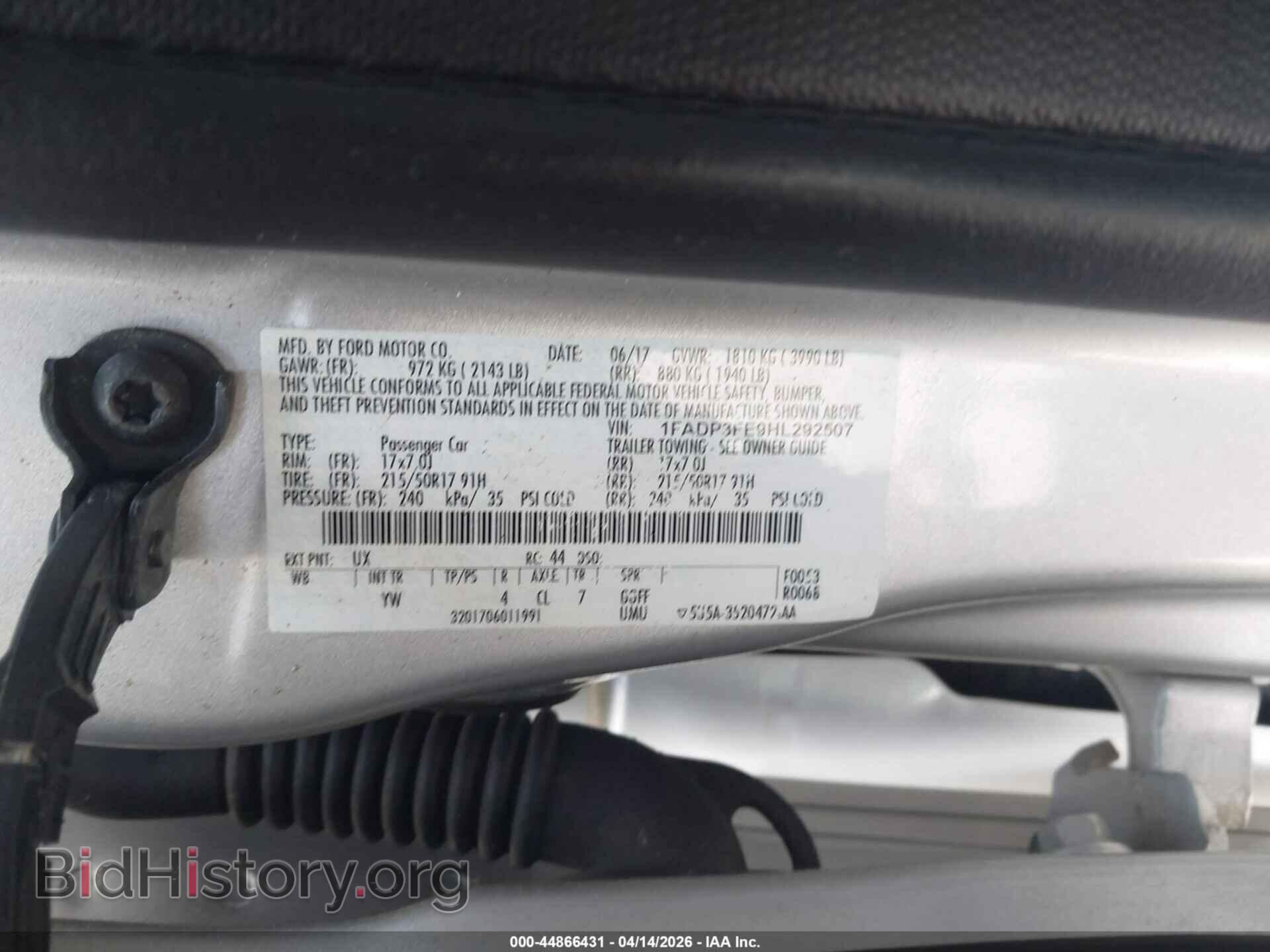 2017 FORD FOCUS - VIN: 1FADP3FE9HL292507 - Photo 9