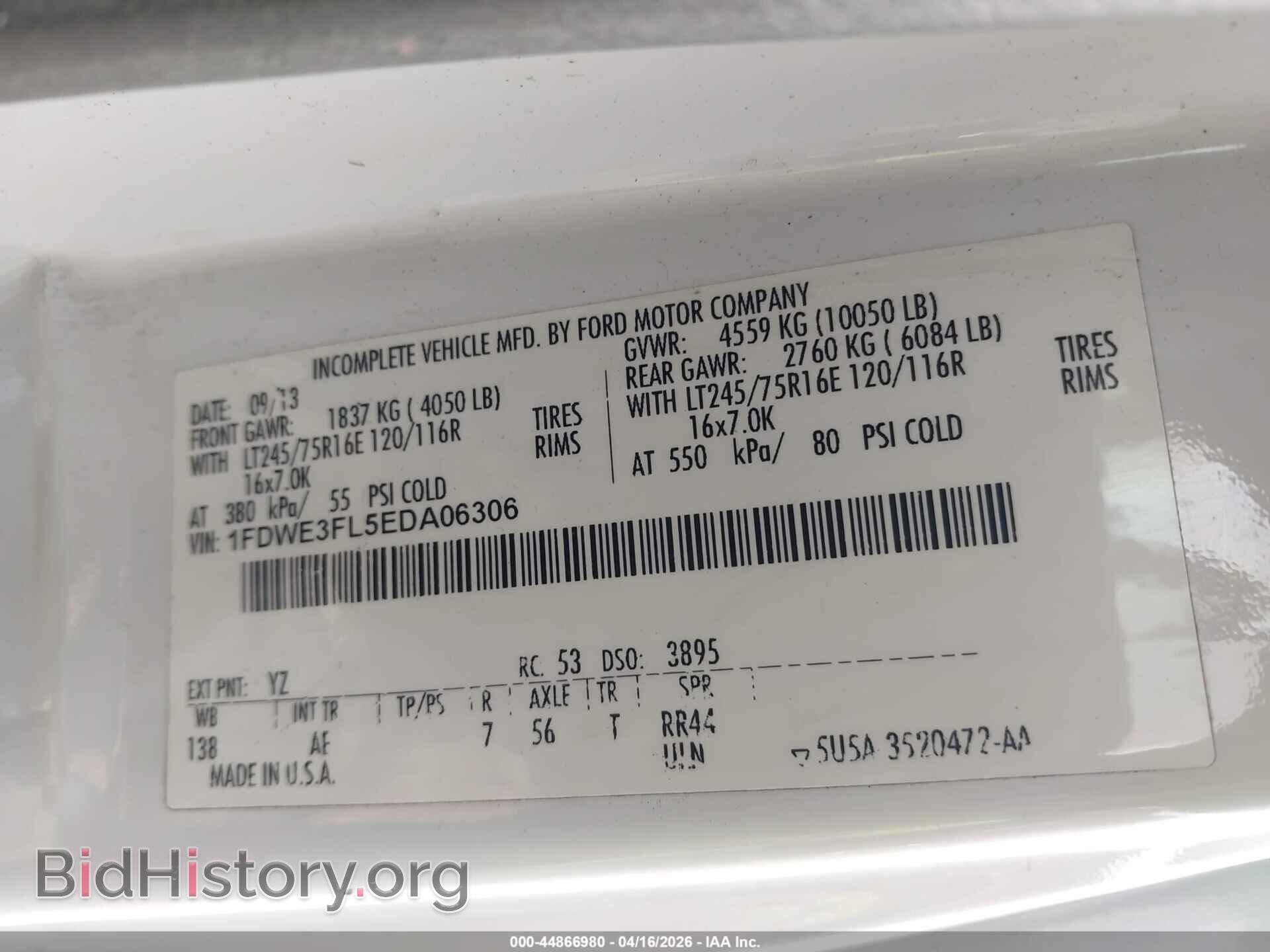 2014 FORD E-350 CUTAWAY - VIN: 1FDWE3FL5EDA06306 - Фото 9